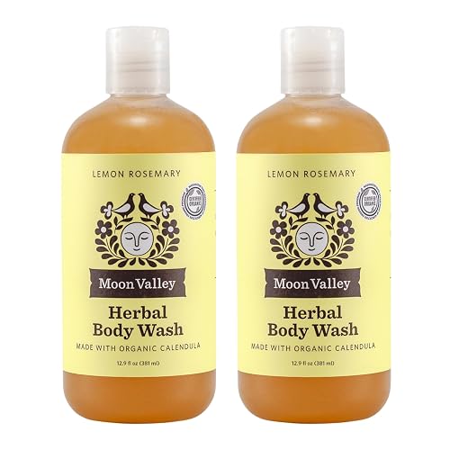 Herbal Body Wash, Lemon Rosemary by Moon Valley, All Natural Ingredients, No Parabens, Vegan, Moisturizing Essential Oils, Two Pack Beauty & Personal Care Moon Valley Organics
