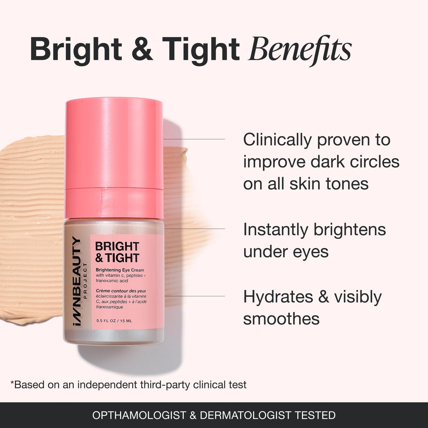 Innbeauty Project Bright & Tight Eye Cream with Vitamin C & Peptides for Dark Circles & Firming, 0.5 OZ (15ml) Beauty & Personal Care Innbeauty Project