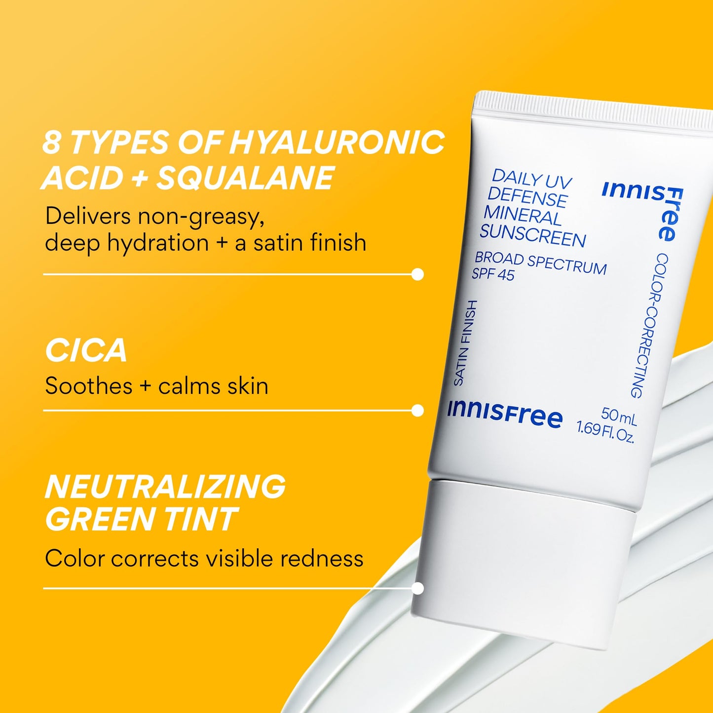 innisfree Daily Mineral UV Defense SPF 45 | Tinted Korean Sunscreen with Zinc Oxide for Redness | Gentle, Hydrating and Lightweight | Available in 2 Beauty and Personal Care innisfree