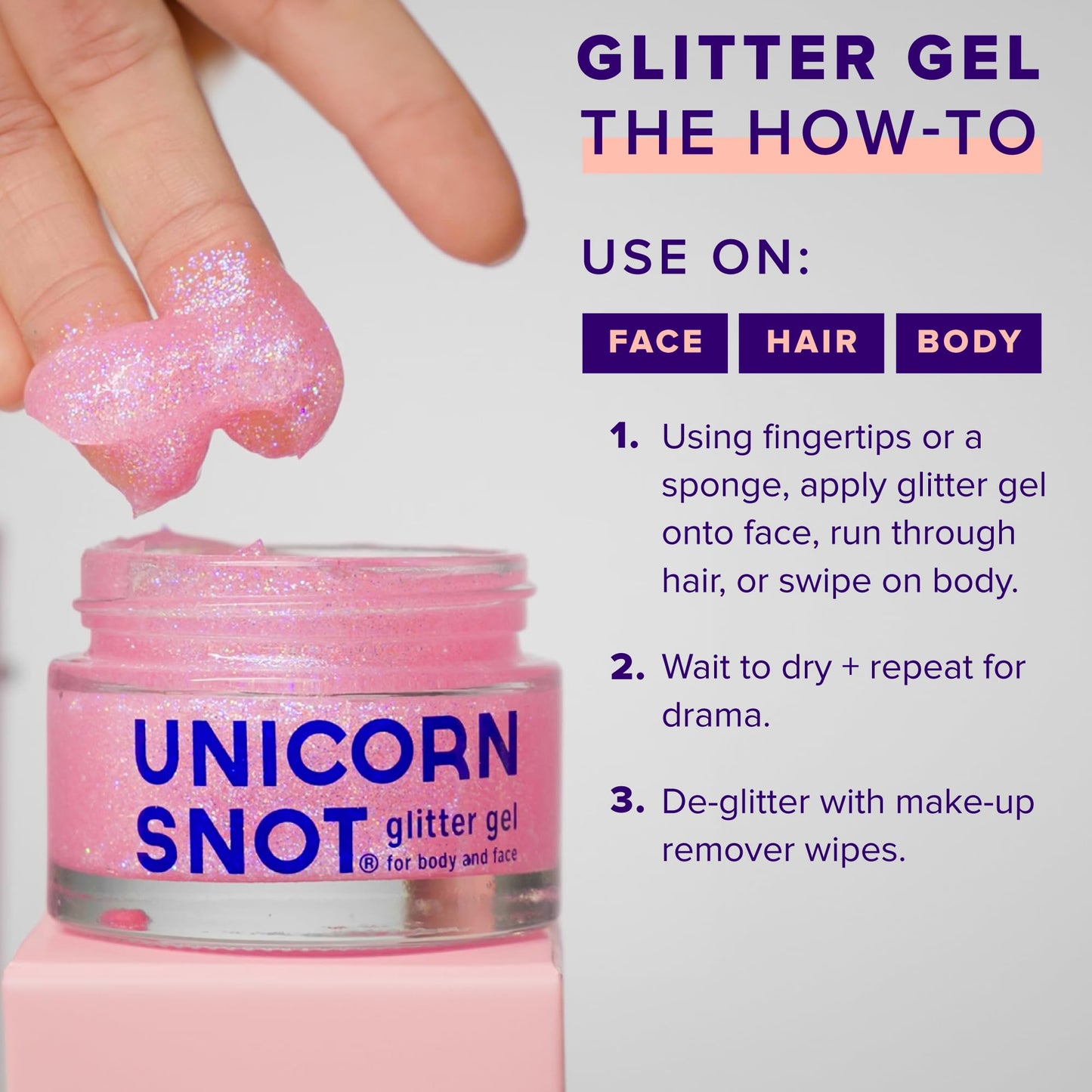 UNICORN SNOT Holographic Face Glitter & Body Glitter Gel | Holiday Glitter Makeup: Stocking Stuffers & Christmas Gift | Hair Glitter, Vegan & Cruelty Beauty & Personal Care UNICORN SNOT