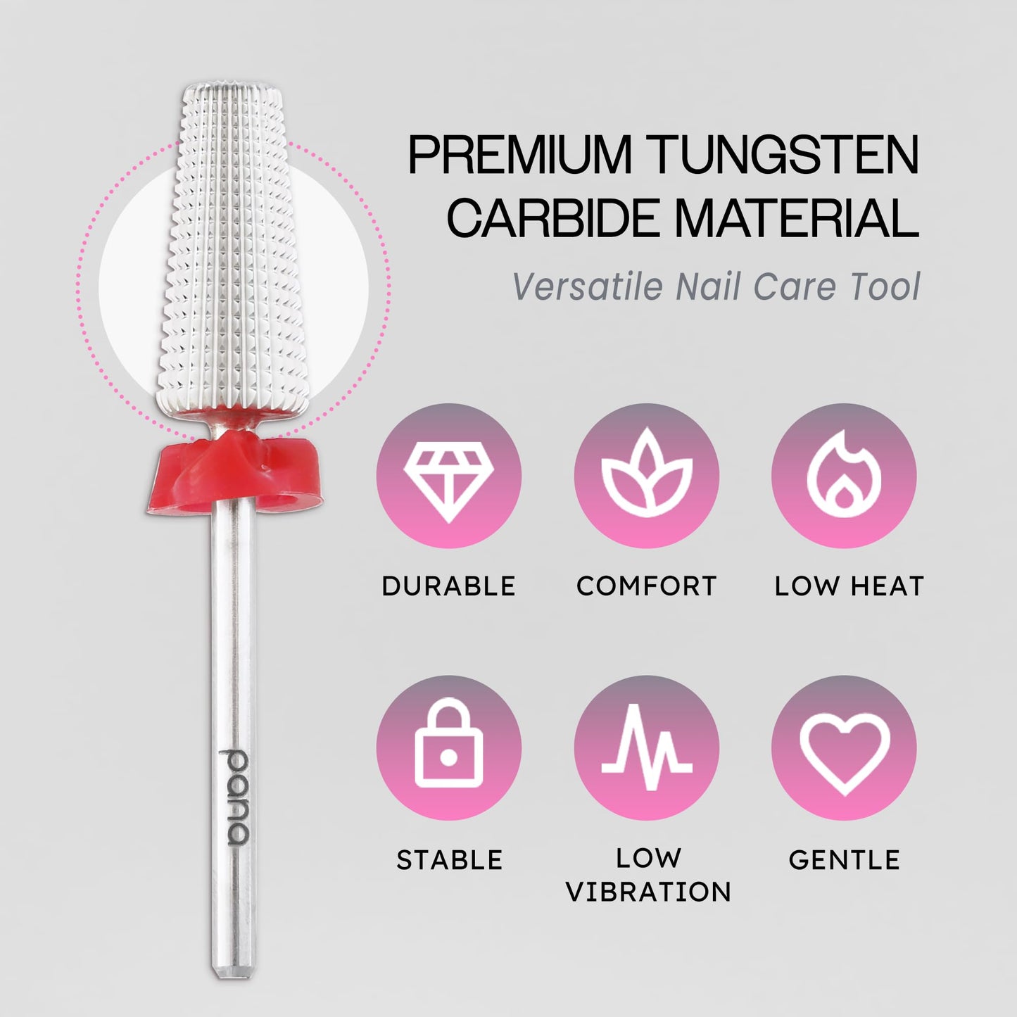 PANA Nail Carbide 5 in 1 Bit - Two Way Rotate use for Both Left and Right Handed - Fast Remove Acrylic or Hard Gel - 3/32" Shank - Manicure, Nail Art Beauty & Personal Care PANA