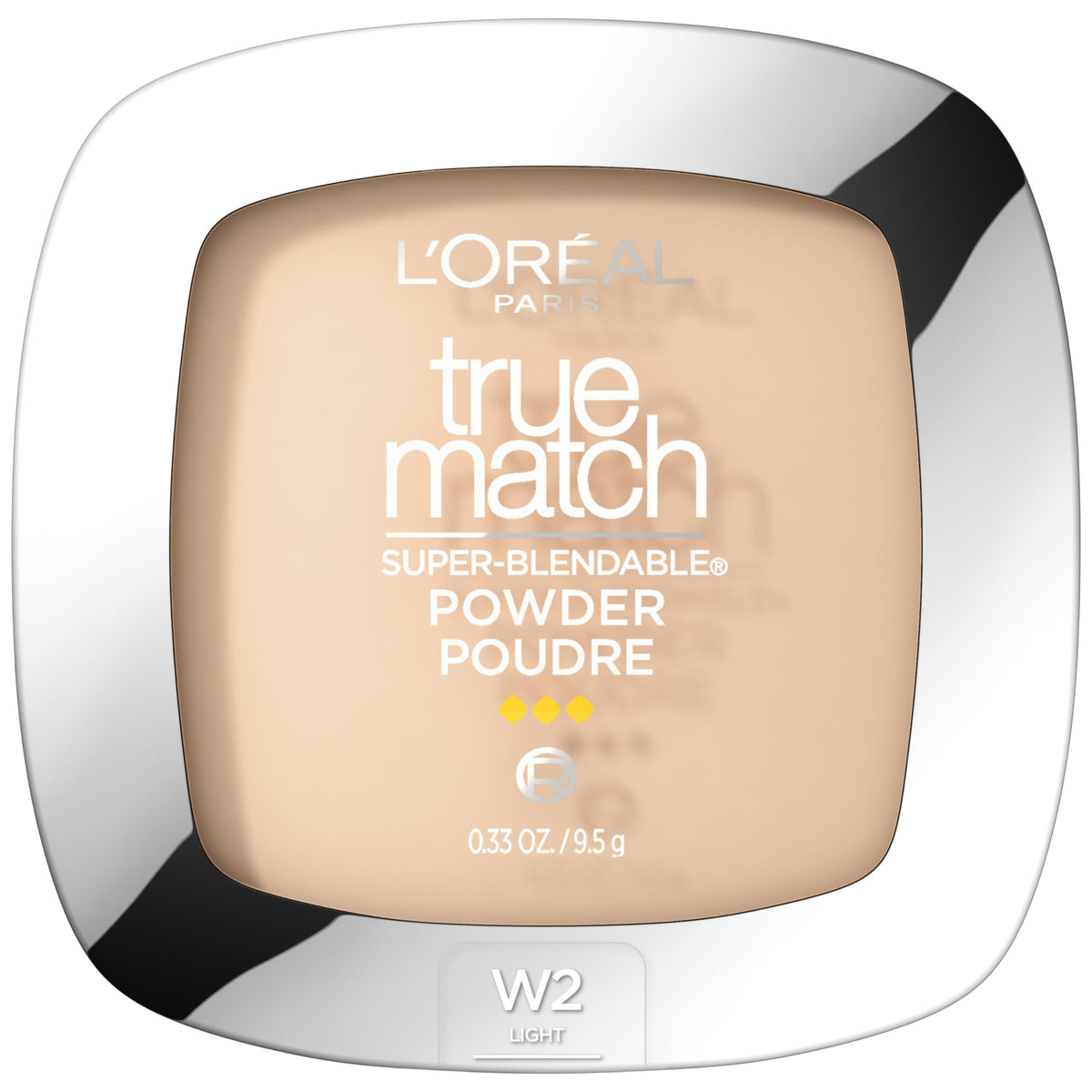 L'Oreal Paris True Match Super Blendable Oil Free Powder Foundation, W2 Light, 0.33 oz, Packaging May Vary