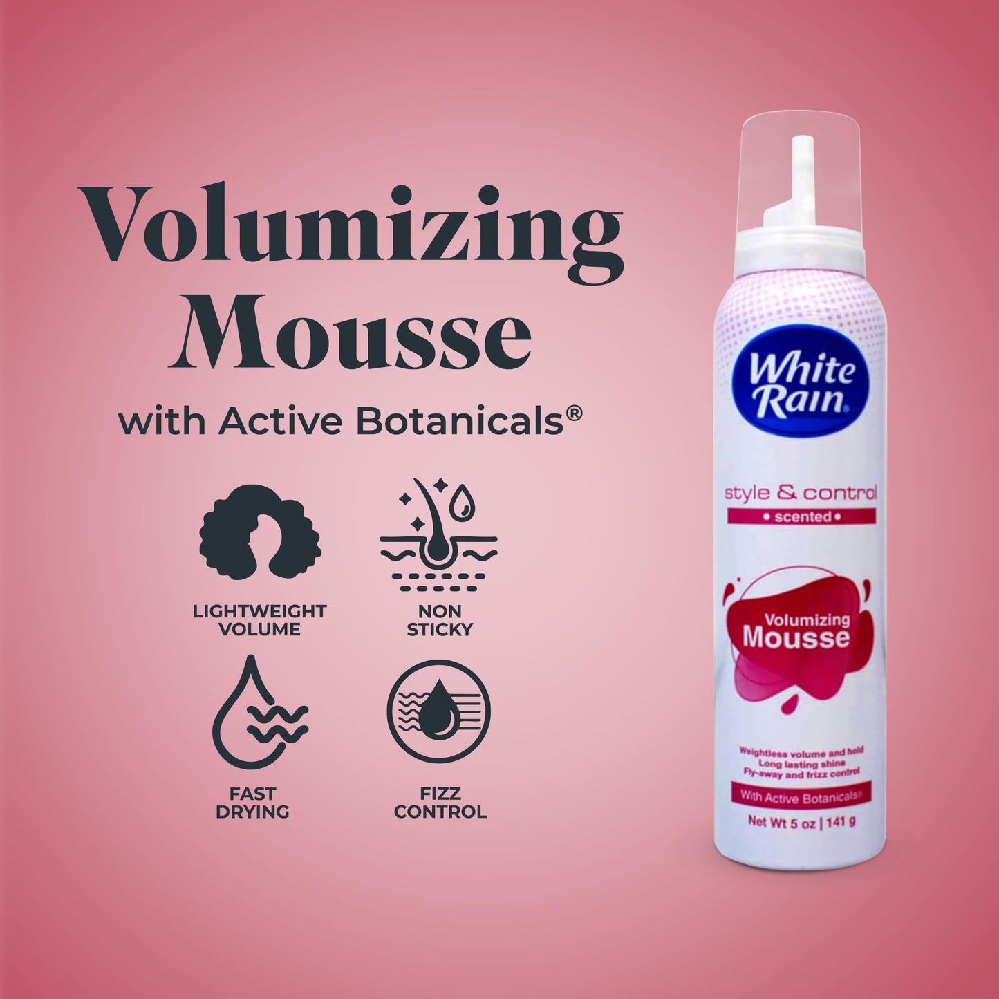 White Rain Volumizing Mousse for Hair Volume - 3 Pack 5 oz Each, Lightweight Styling Volume Hair Mousse for Women, Frizz Control & Root Lift, Fresh Beauty & Personal Care White Rain