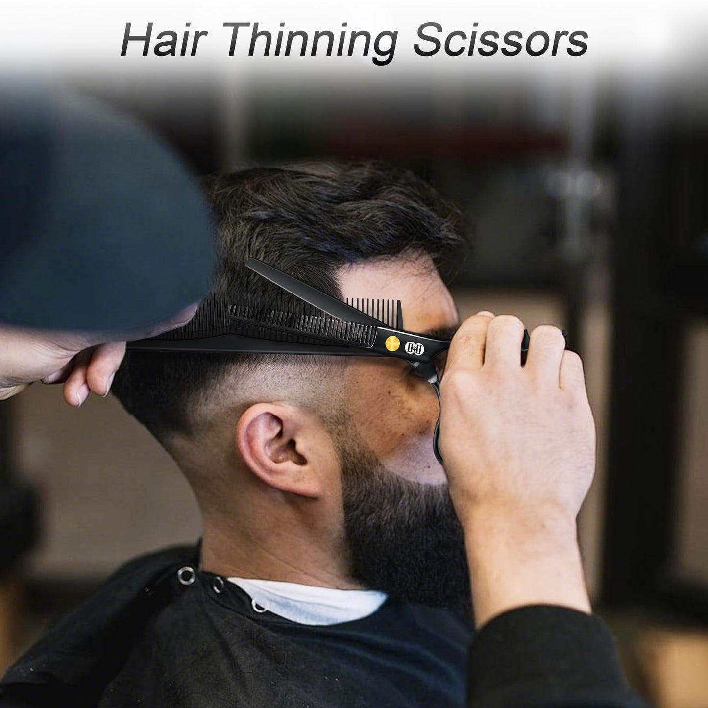 CIICII Hair Cutting Scissors Shears Kit, Professional Barber Haircut Scissors Set (6.7 Inch Hair Beard Hairdressing Trimming Haircutting Thinning Beauty and Personal Care CIICII