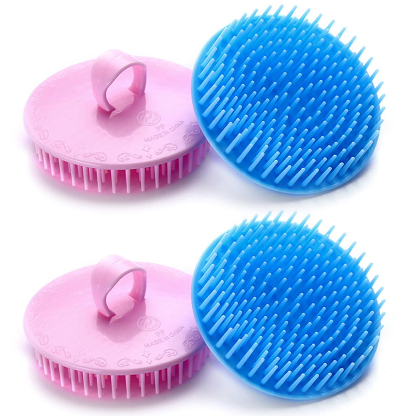 Aroveea Hair Scalp Brush Dandruff Cleaning Brush Shower Scalp Shampoo Brush Scalp Massager Pack of 4(Blue and Pink) Beauty & Personal Care Aroveea