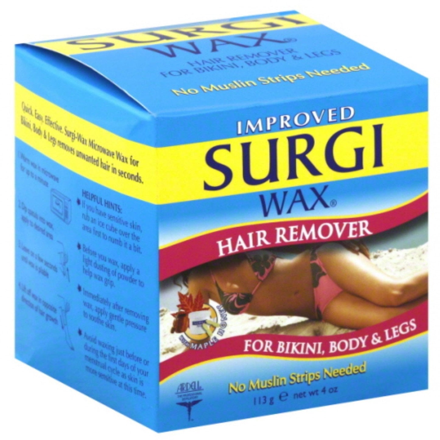 SURGI-WAX Hair Remover Bikini, Body & Legs 4 oz (Pack of 4) Beauty and Personal Care Surgiwax