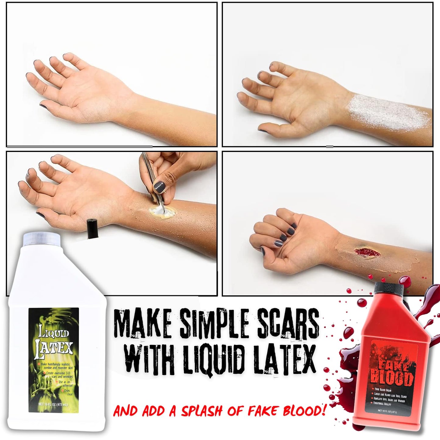 Liquid Latex - 16oz Pint - Creates Monster / Zombie Skin and FX Beauty & Personal Care ifoofi