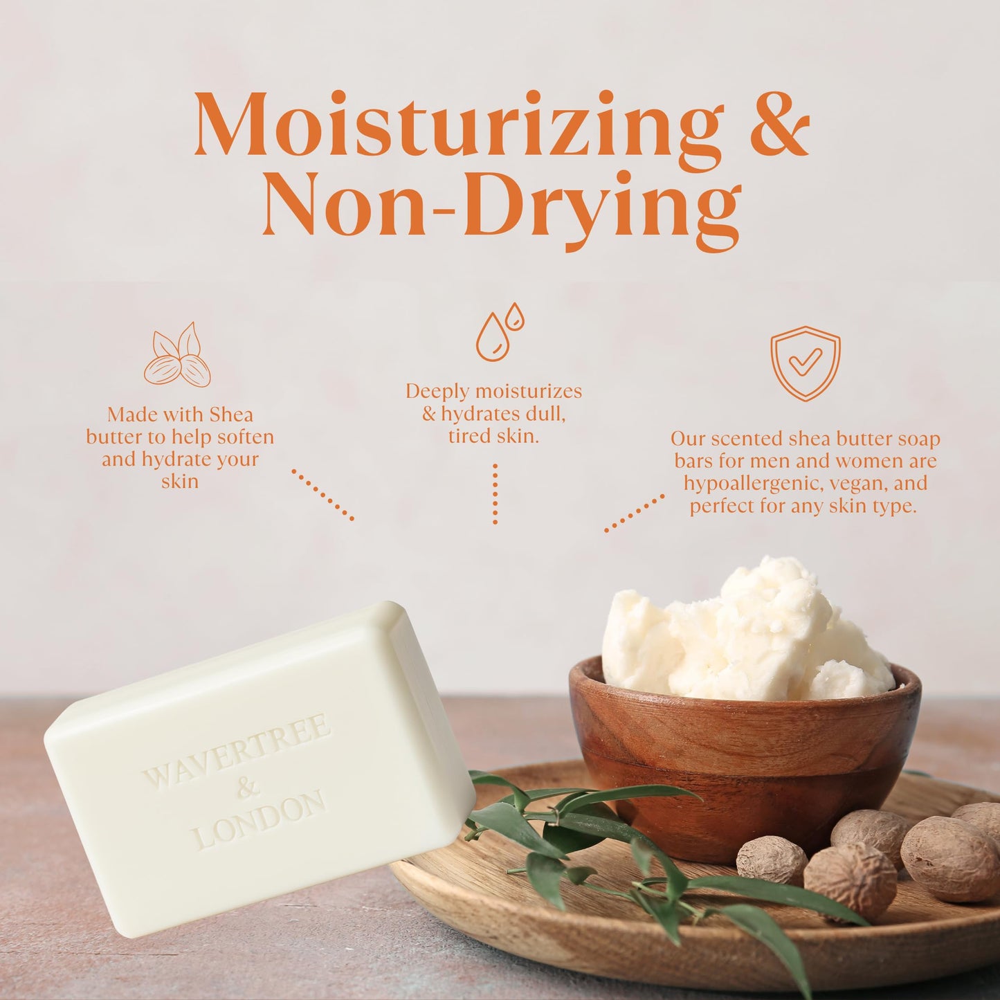 Wavertree & London Lemon Myrtle & Orange Blossom Scented Natural Soap Bars (2 Bars), 7oz Moisturizing French Triple Milled Soap enriched with shea Beauty & Personal Care Wavertree & London