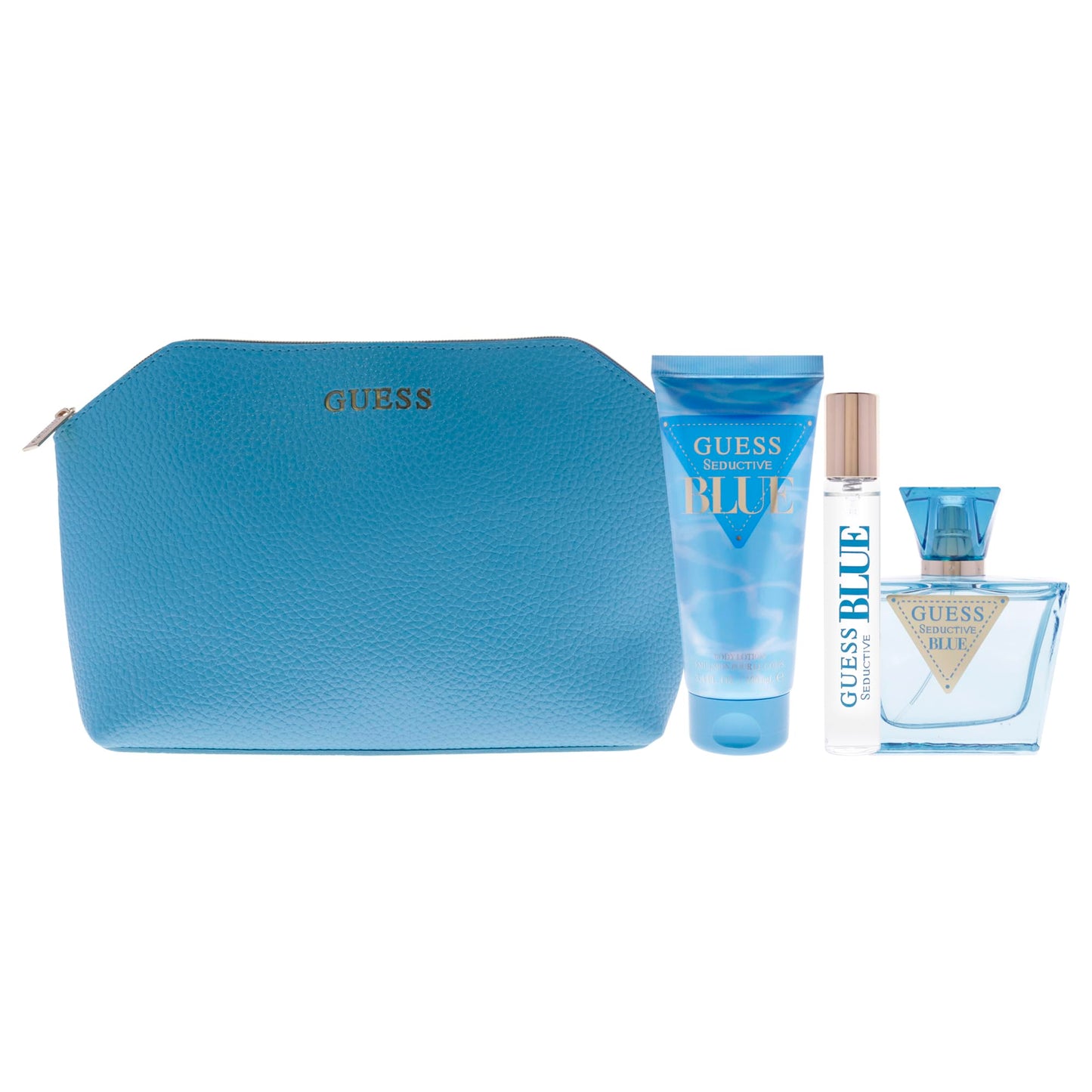 Guess Seductive Blue by Guess for Women - 4 Pc Gift Set 2.5oz EDT Spray, 3.4oz Body Lotion, 0.5oz EDT Spray, Pouch Beauty & Personal Care GUESS