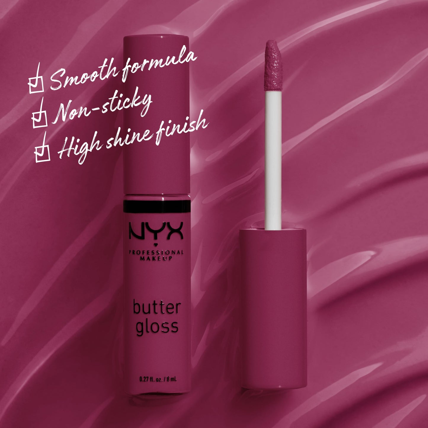 NYX PROFESSIONAL MAKEUP Butter Gloss, Non-Sticky Lip Gloss - Cranberry Pie (Mauve Purple) Beauty & Personal Care NYX PROFESSIONAL MAKEUP