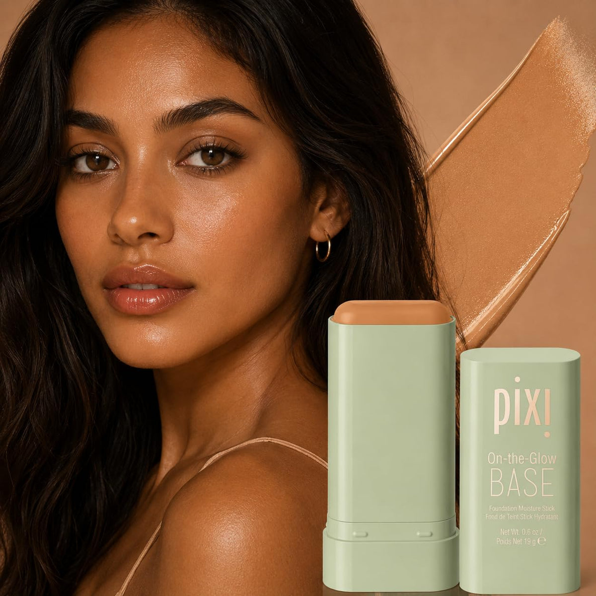 Pixi Beauty On-the-Glow Base| Tinted Moisturizer Foundation Stick | Tan: Golden, tan shade| 0.6 oz / 19g
