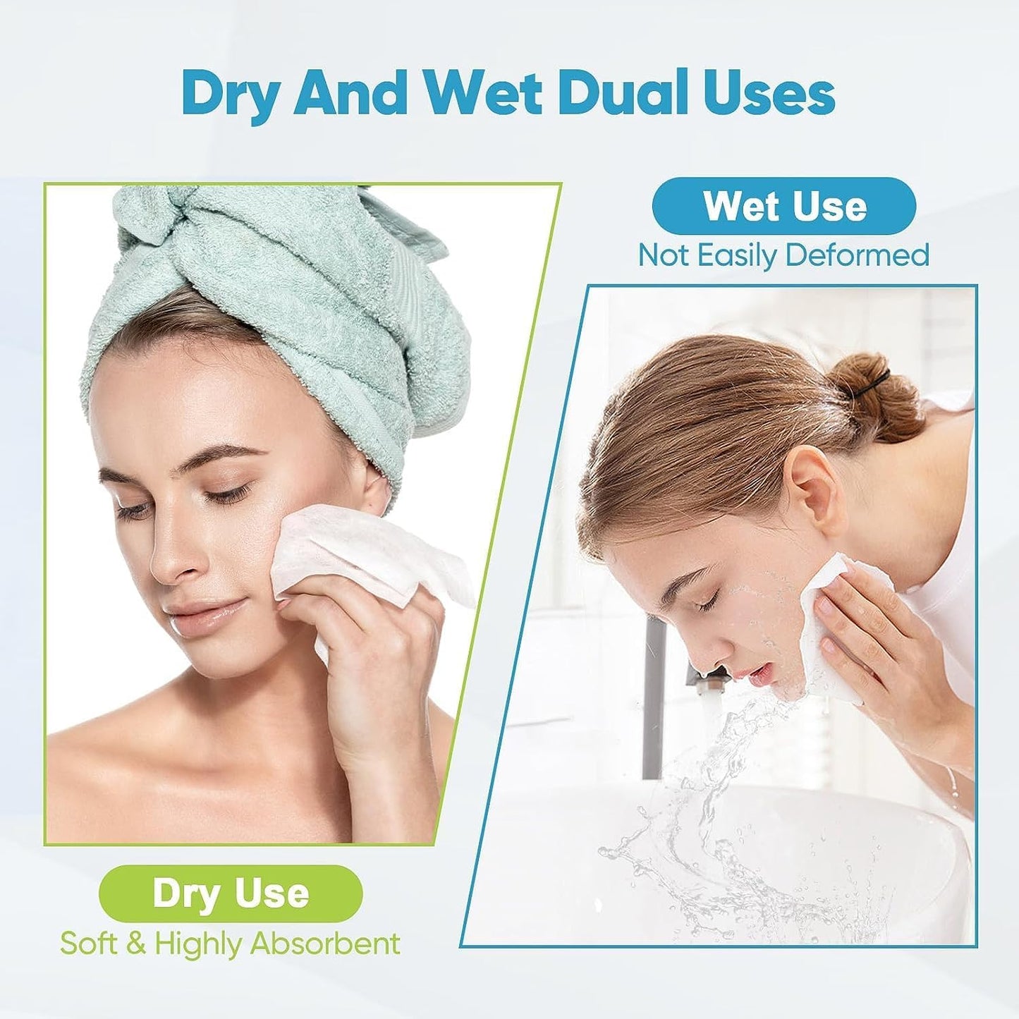 AIDEA Face Towels Disposable, Facial Cleansing Wipes for Sensitive Skin, Facial Towels Dry Face Wipes Beauty and Personal Care AIDEA