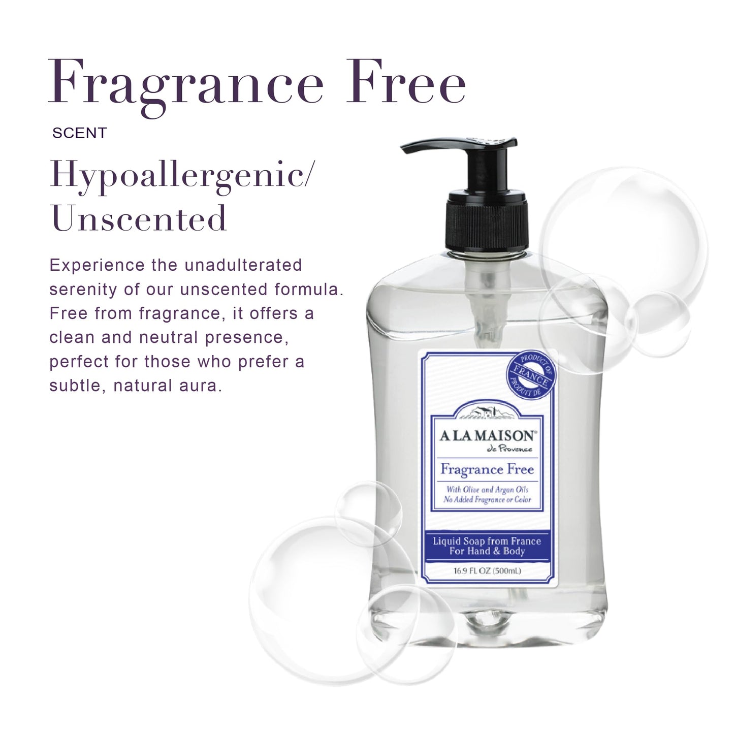 A LA MAISON French Liquid Hand Soap, Hypoallergenic Unscented - Natural Hand Wash Made with Essential Oils - Biodegradable, Plant-Based, Vegan Beauty & Personal Care A LA MAISON