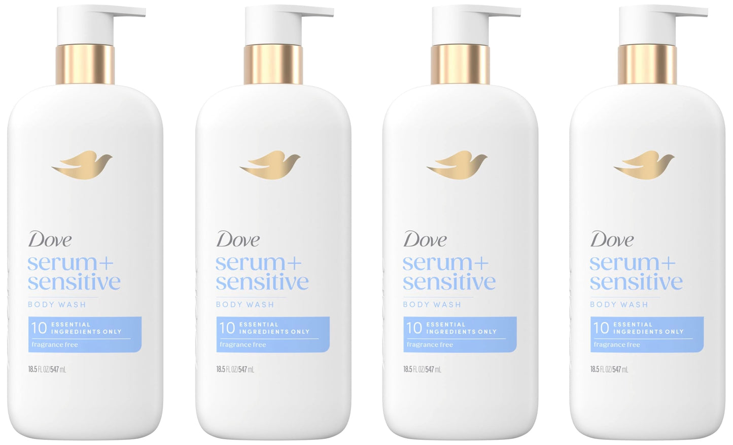 Dove Serum Body Wash Ultra Gentle hydrating cleanse with only 10 essential ingredients 18.5 Fl Oz (Pack of 4) Beauty and Personal Care Dove Default Title