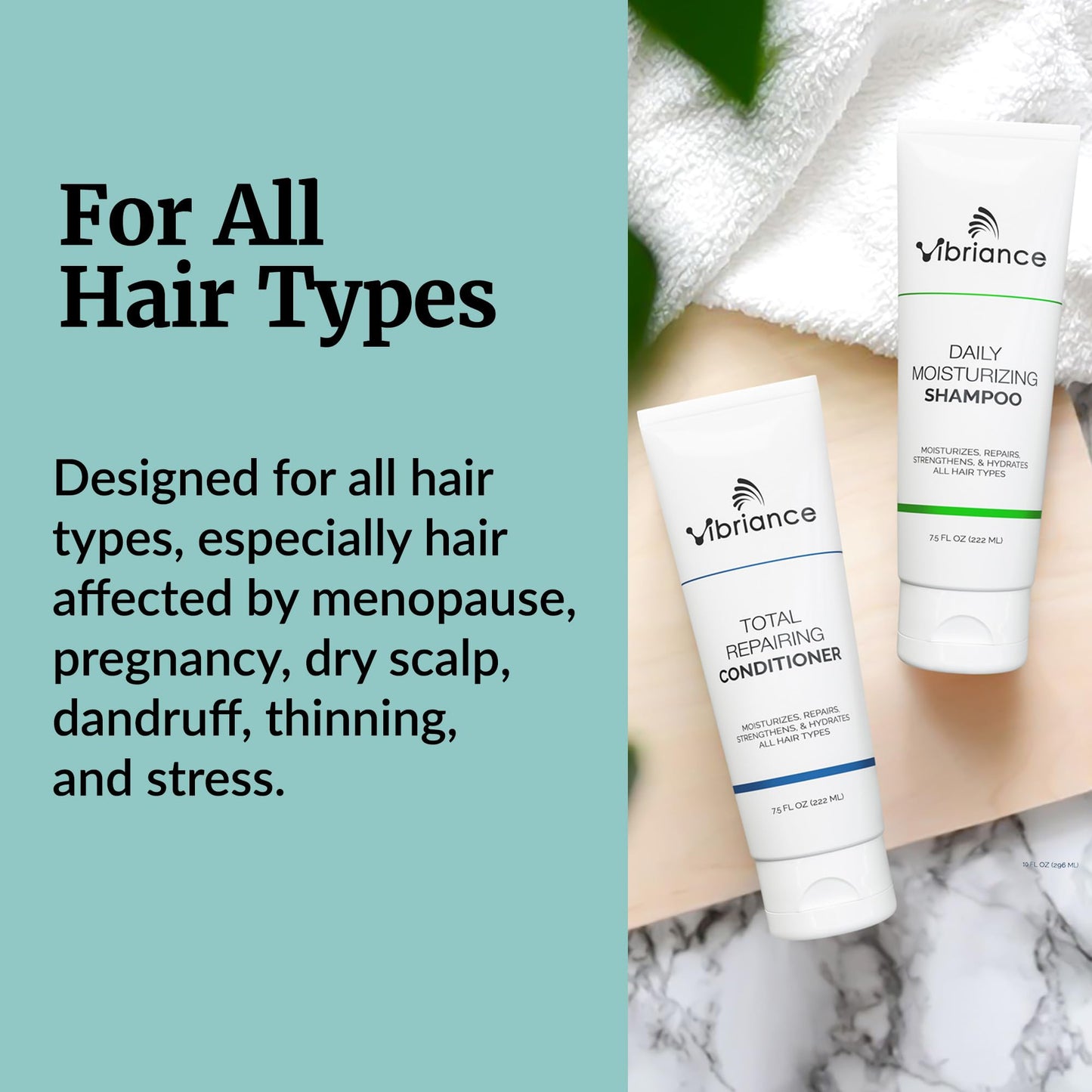 Vibriance Shampoo and Conditioner Set - Strengthening Wash Infused with Biotin for Dry, Damaged, Aging Hair - Deeply Hydrating, Moisturizing Beauty & Personal Care Vibriance