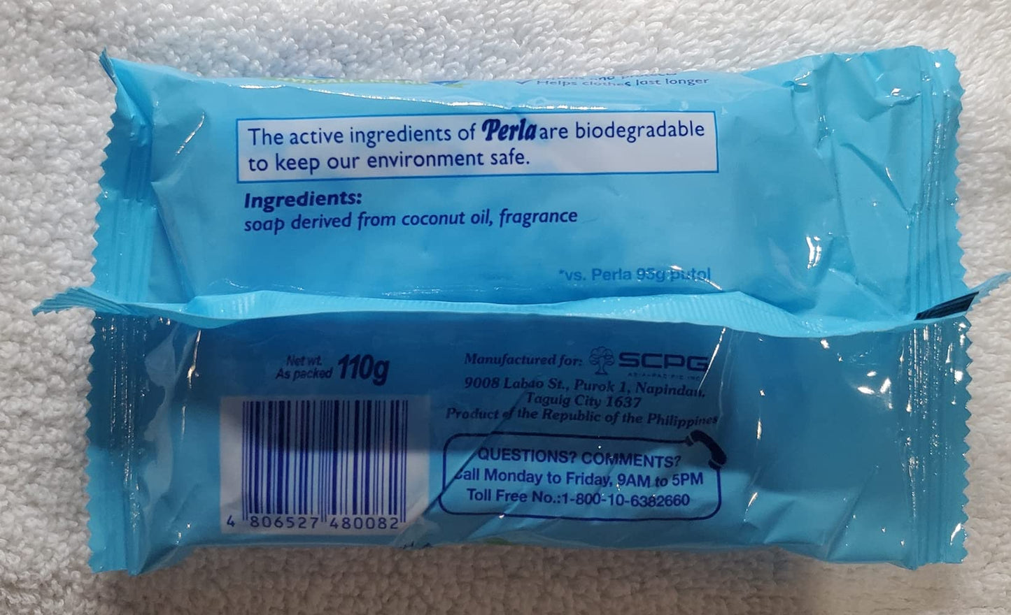 PERLA Original Blue Laundry Bar Soap, 110 grams (2) Beauty & Personal Care Perla
