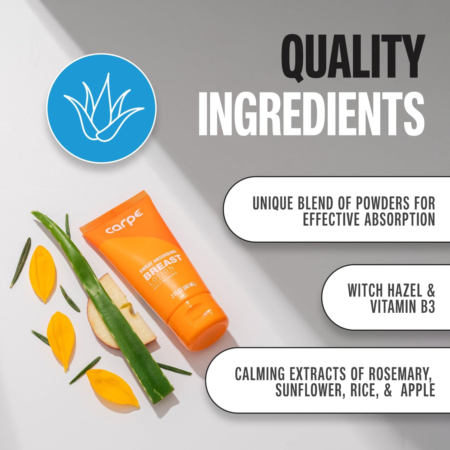 Carpe Sweat Absorbing Breast - Helps Keep Your Breasts and Skin Folds Dry - Sweat Absorbing Lotion - Helps Control Under Breast Sweat - Great Beauty & Personal Care Carpe
