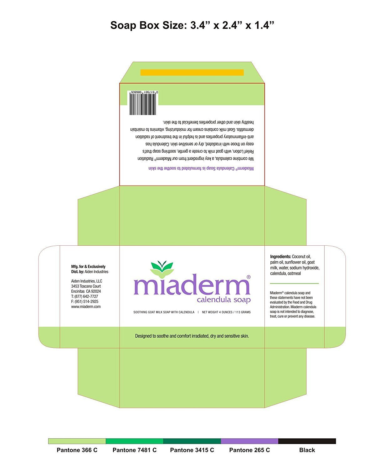 Miaderm Calendula Soap Beauty & Personal Care Miaderm Radiation Relief