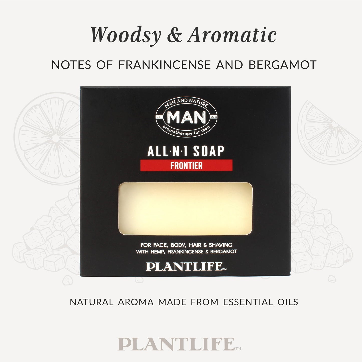 Plantlife Man and Nature All-N-1 Bar Soap - Moisturizing and Soothing Soap for Your Skin - Hand Crafted Using Plant-Based Ingredients - Made in Beauty & Personal Care Plantlife
