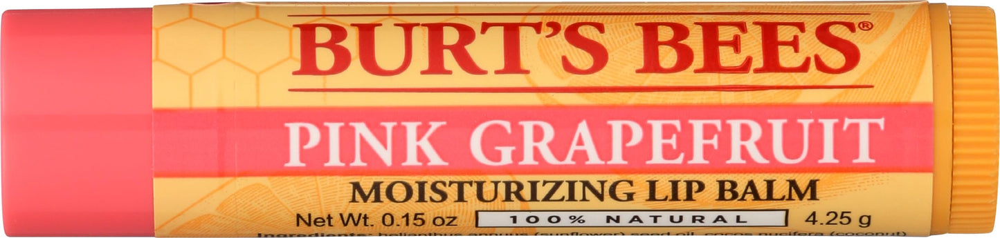 Burts Bees Pink Grapefruit Moisturizing Lip Balm Unisex Lip Balm 0.15 oz Beauty and Personal Care Burt's Bees