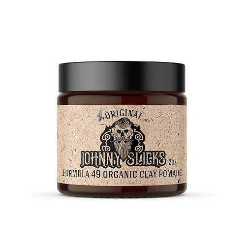 Johnny Slicks Formula 49 Clay All Organic Pomade | Firm Hold & Matte Finish (Promotes Healthy Hair Growth, Helps Hydrate Dry Skin), (2 ounce Beauty & Personal Care Johnny Slicks