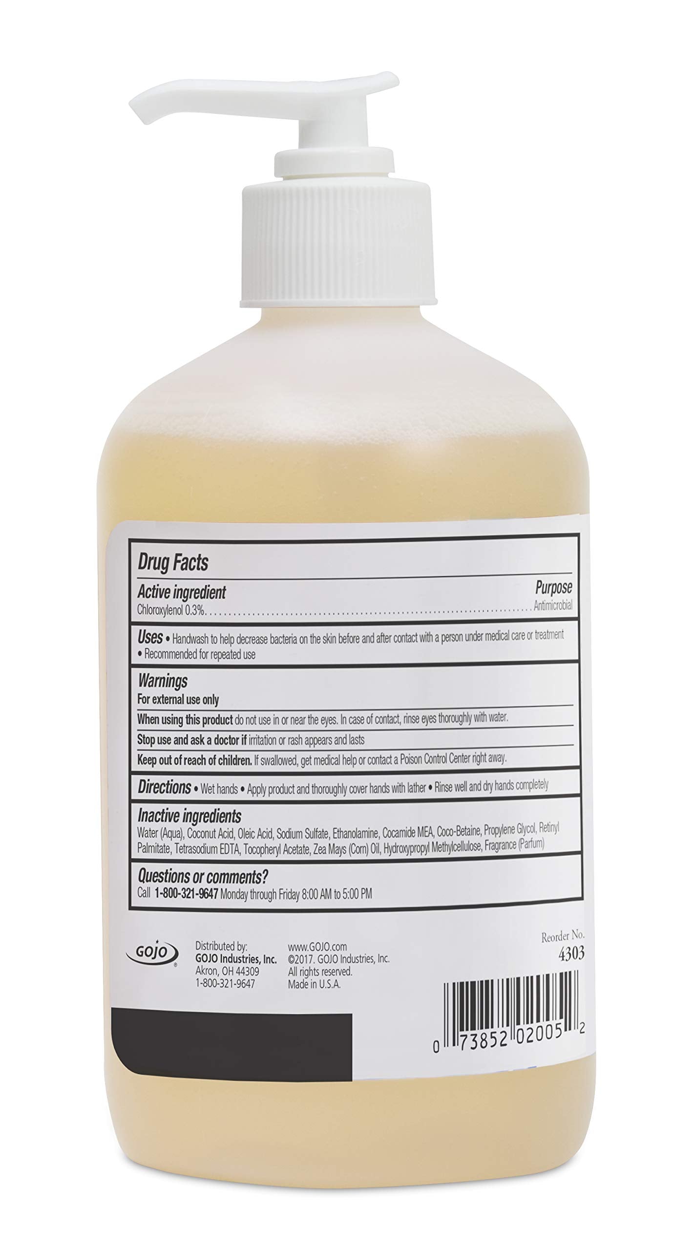 Provon Antimicrobial Lotion Soap with 0.3% PCMX, Pleasant Fragrance, 16 fl oz Counter Top Pump Bottle (Pack of 12) - 4303-12 Beauty & Personal Care GOJO