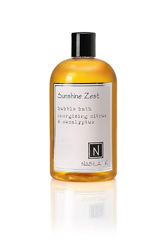 Nabila K Sunshine Zest Bubble Bath with Citrus & Eucalyptus | Natural & Organic, Sulfate-Free, Tear-Free | Luxury Aromatherapy Bath Soak for Sensitive Beauty & Personal Care Nabila K
