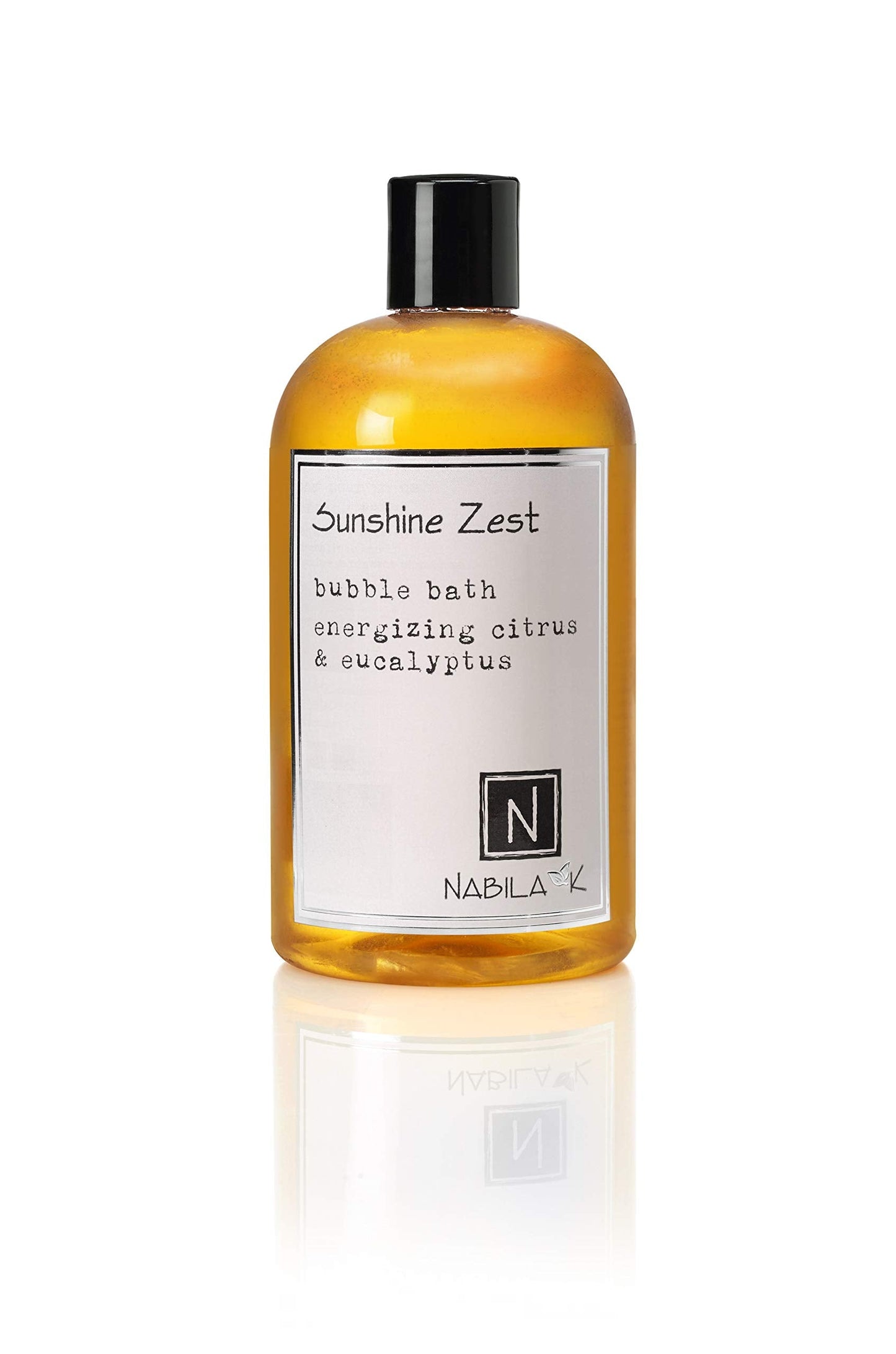 Nabila K Sunshine Zest Bubble Bath with Citrus & Eucalyptus | Natural & Organic, Sulfate-Free, Tear-Free | Luxury Aromatherapy Bath Soak for Sensitive Beauty & Personal Care Nabila K
