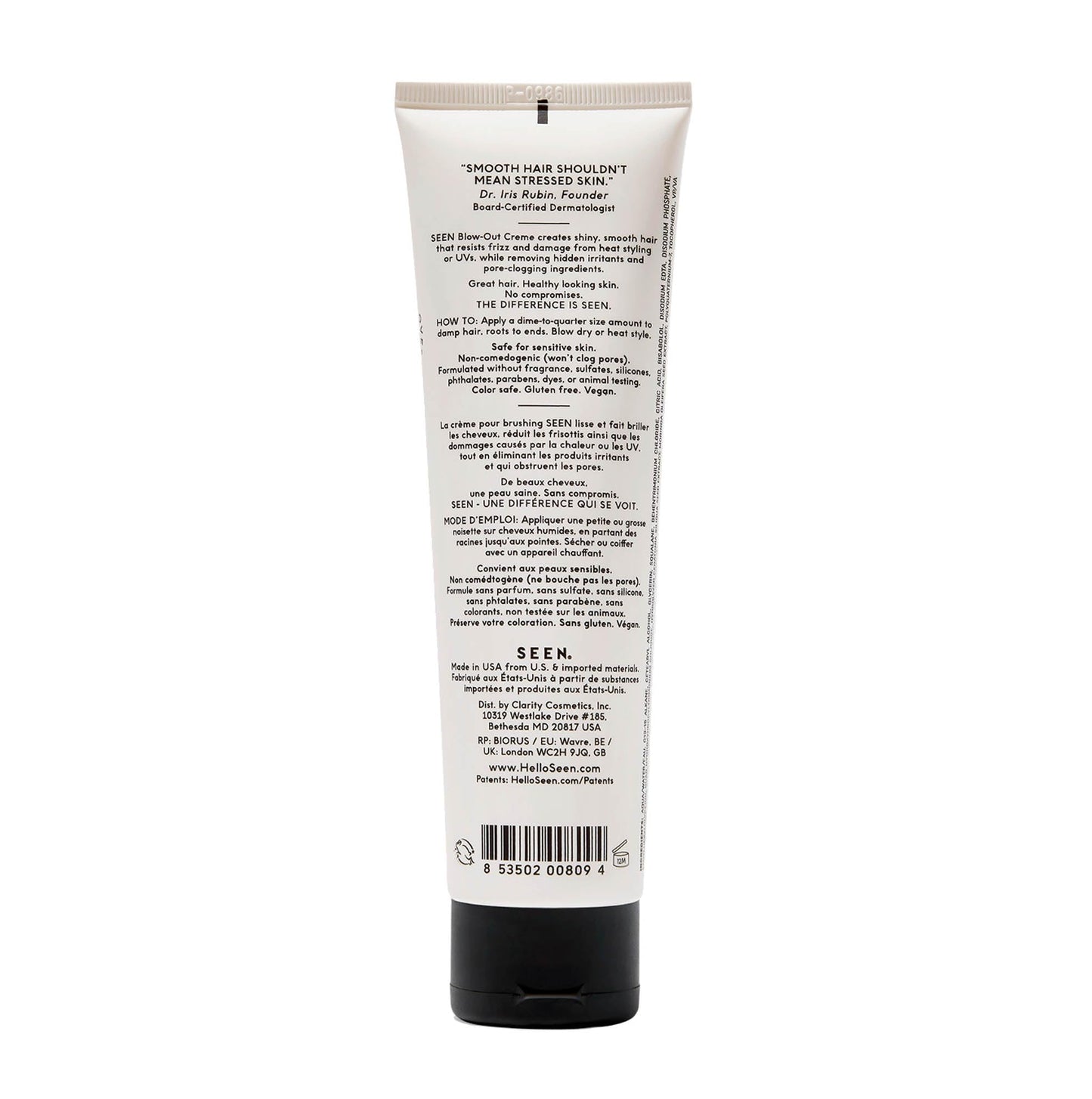 SEEN Blow-Out Creme, Fragrance Free - Non-Comedogenic & Blow Out Hair Cream- Reduces Frizz- Heat Protectant- Safe for Sensitive, Eczema & Acne Prone Beauty & Personal Care SEEN