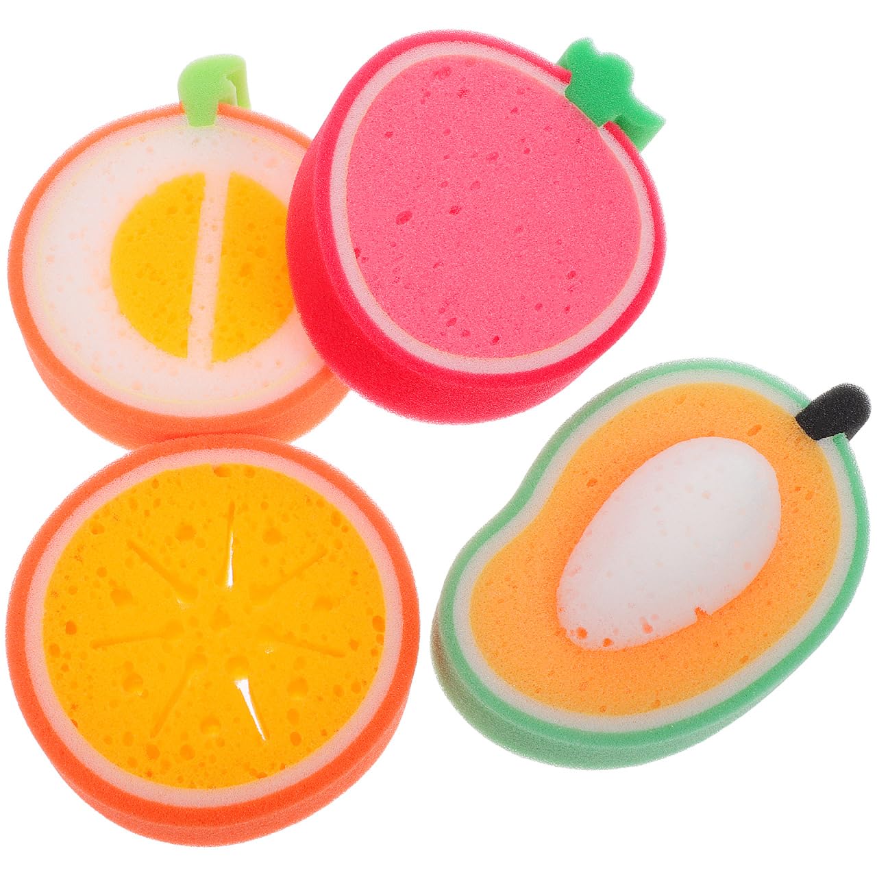 EXCEART Kids Bath Sponge 4-Pack Fruit Shaped Shower Sponges Soft Body Scrubbers Gentle Exfoliating Bath Tools for Sensitive Skin Children Mango Beauty and Personal Care EXCEART