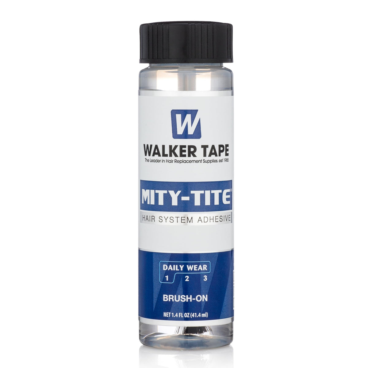 Walker Tape Mity-Tite Brush-On Adhesive 1.4 fl oz, Daily Wear Acrylic Bond for Touch-Ups, Skin-Safe Waterproof Lace Glue Alternative for Lace Wigs