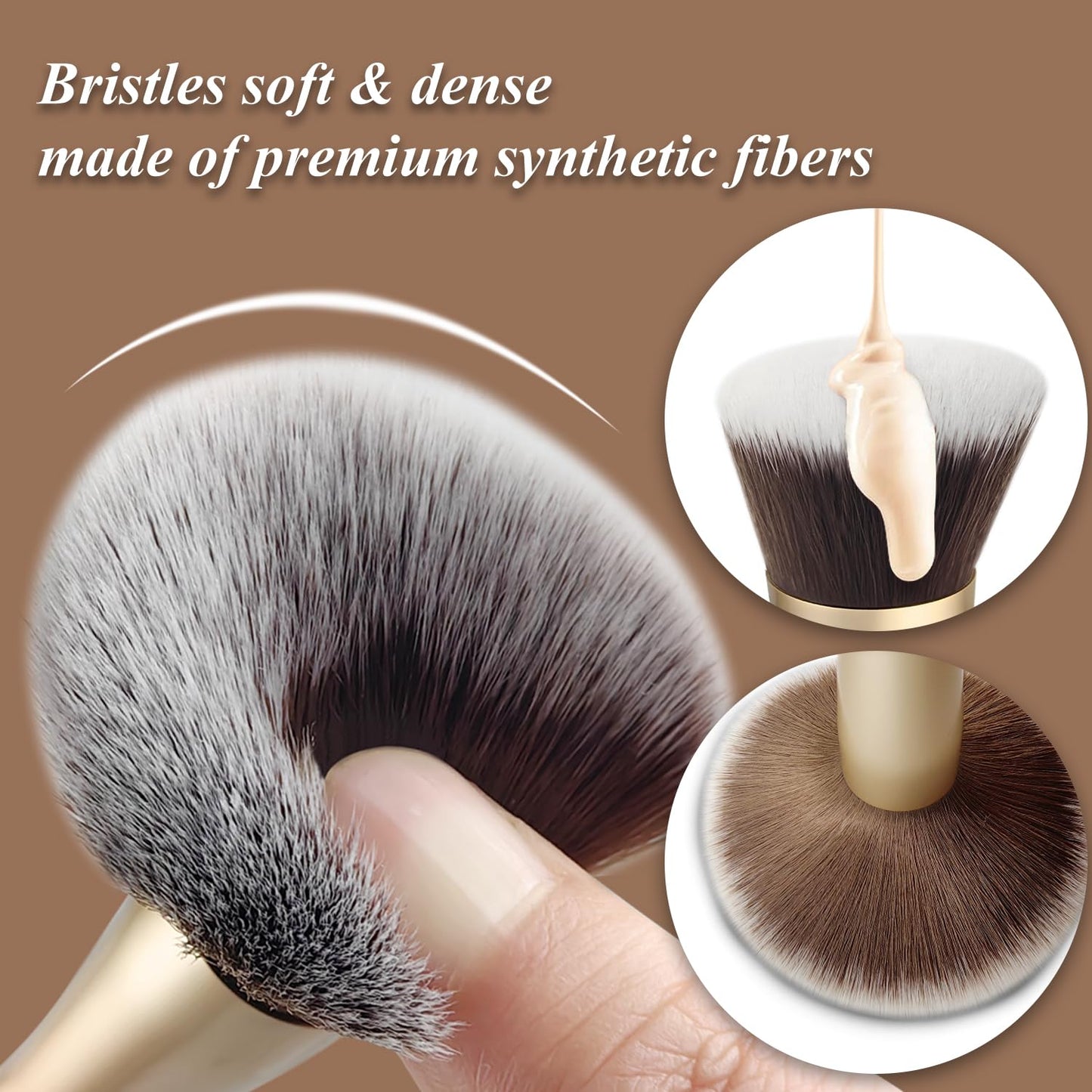 Voxora 4 in 1 Makeup Brush Set - All in One Powder/Blush, Foundation, Blending & Eyeshadow Brushes, Compact & Travel Essential Beauty & Personal Care Voxora