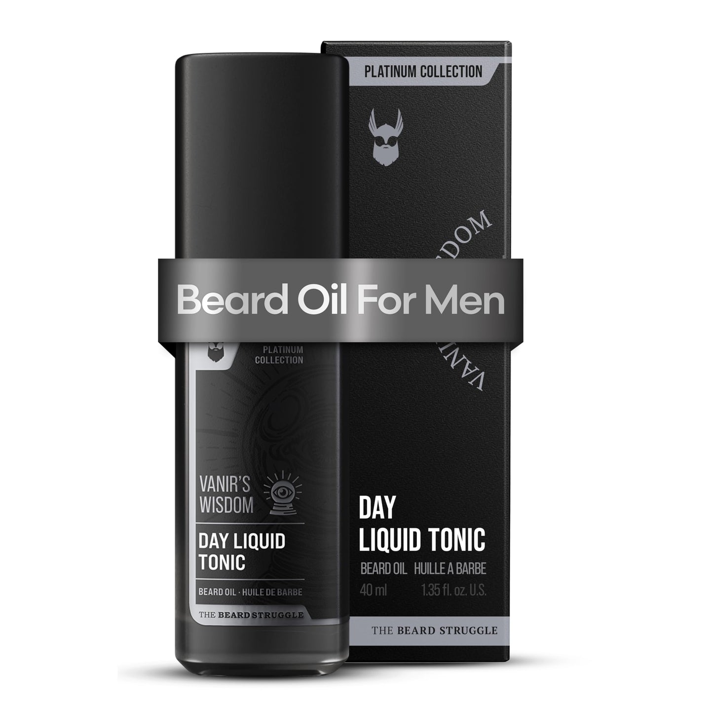 The Beard Struggle - Day Liquid Tonic Beard Oil - Platinum Collection, Vanir's Wisdom - Beard Oil for Men - Moisturize, Softens Hair, Reduces Itch Beauty and Personal Care The Beard Struggle
