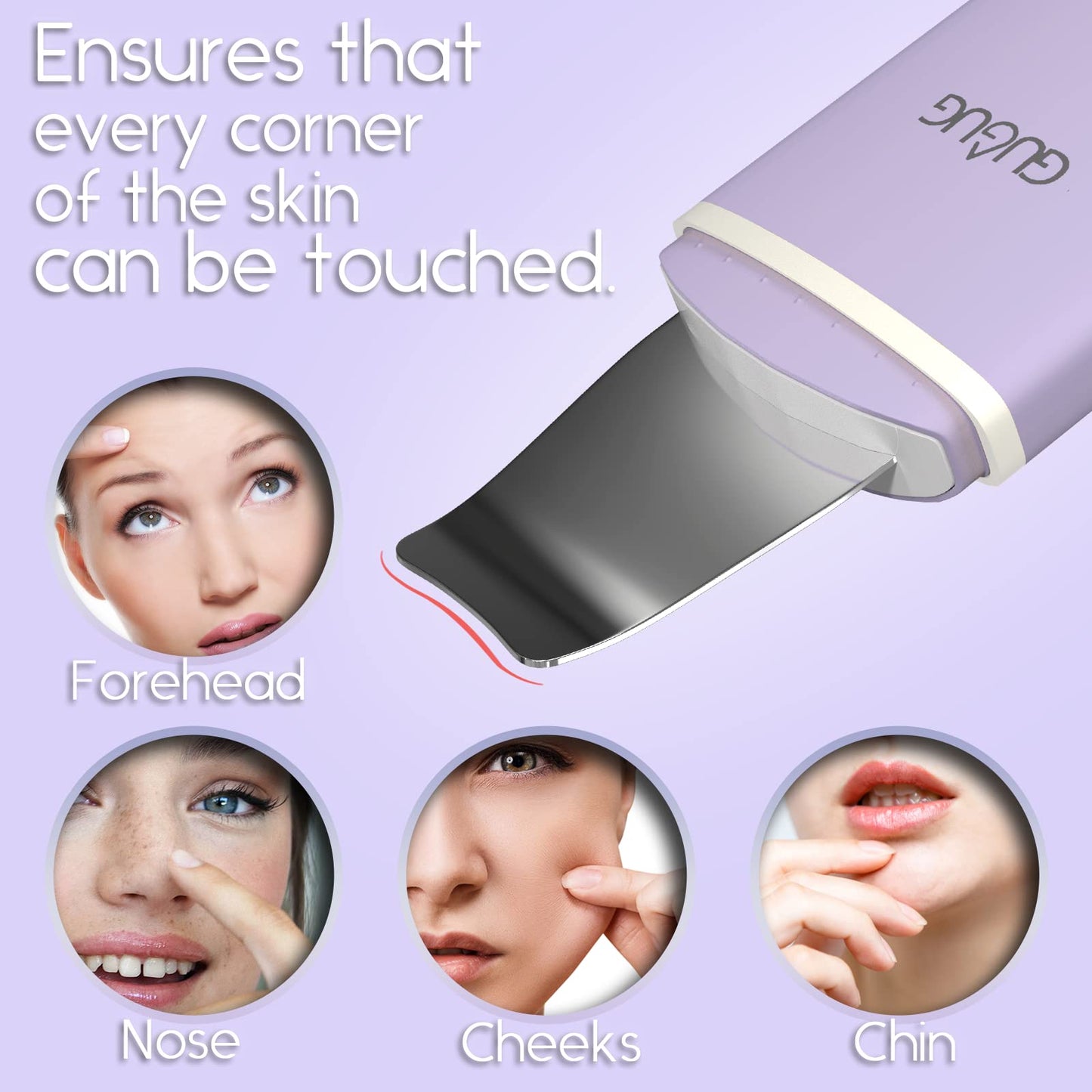 GUGUG Skin Scrubber Face Spatula, 4 Modes Skin Spatula Blackhead Remover Pore Cleaner-Purple Beauty & Personal Care GUGUG