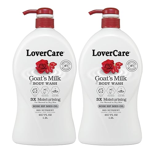 Lovercare Goat's Milk Body Wash Shower Cream 40.7oz/1200ml - Rose Hip Seed Oil Beauty & Personal Care Lovercare