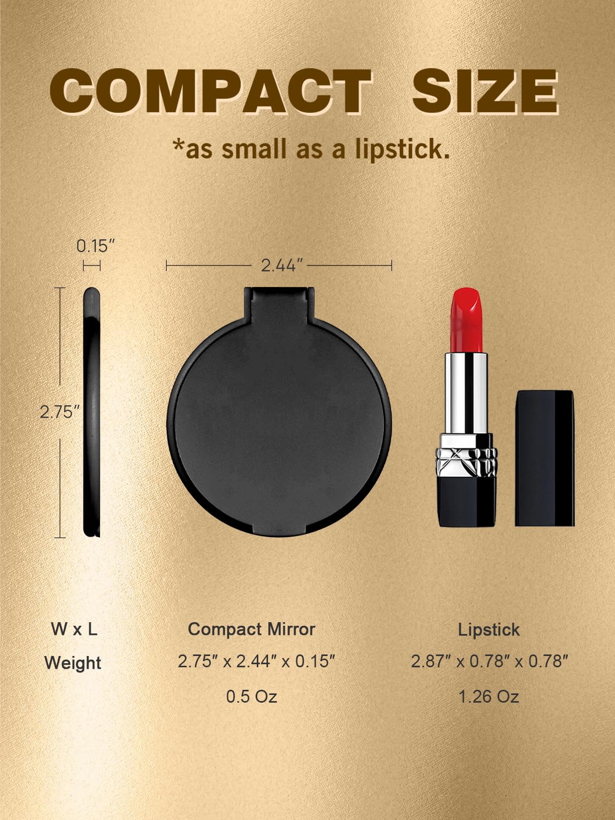 Qislee Compact Mirror Bulk, Round Makeup Mirror for Purse, Set of 24 (Black) Beauty & Personal Care Qislee