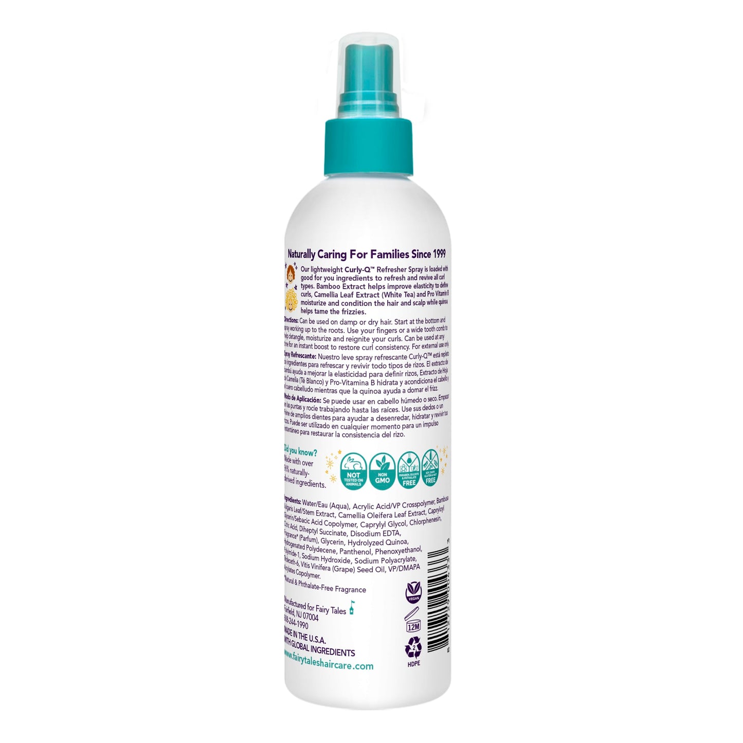 Fairy Tales Curly-Q Curl Refresher for Kids - Lightweight Spray to Define Curls, Add Bounce and Reduce Frizz - 8oz Beauty and Personal Care Fairy Tales
