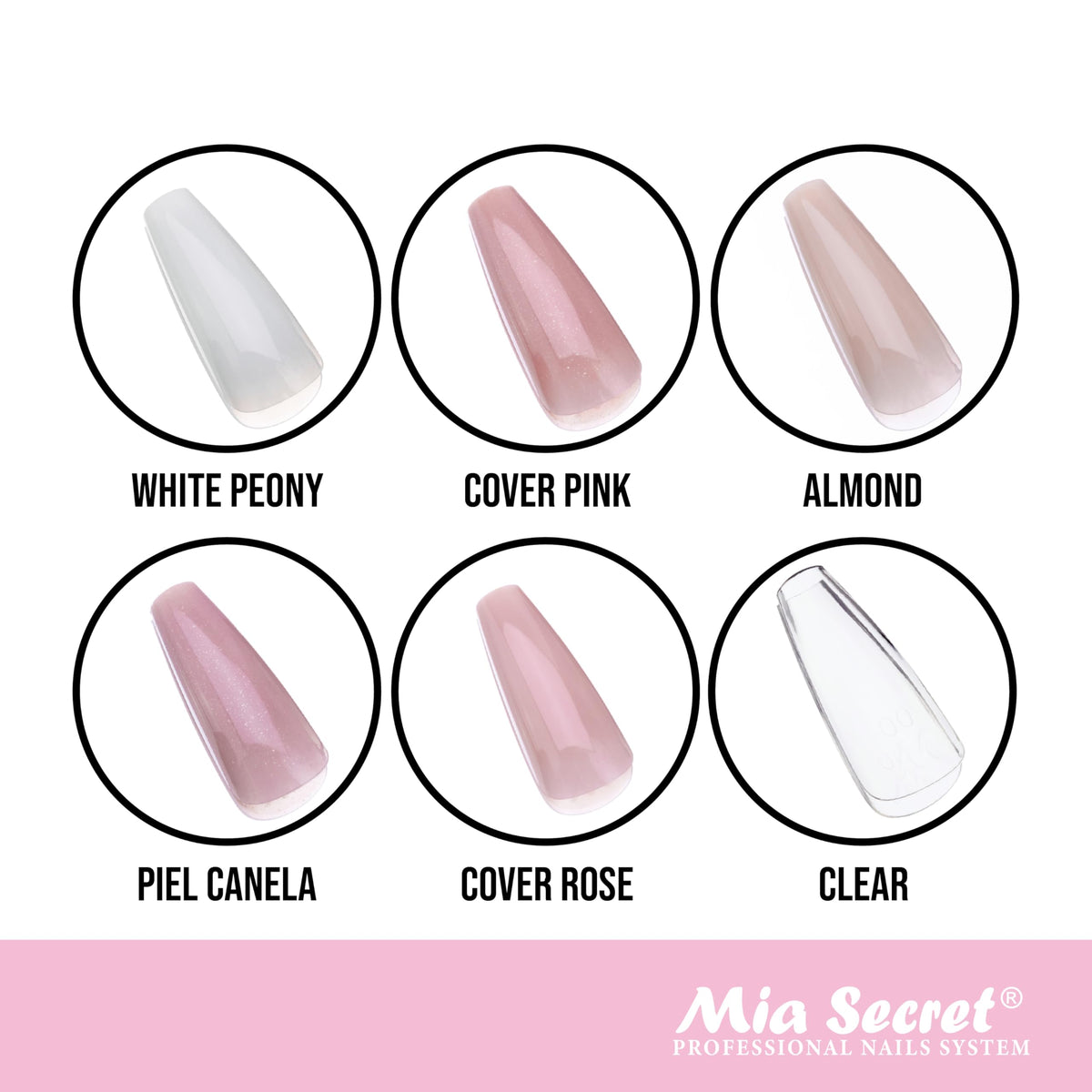 Mia Secret Soak off Soft Gel Nail Tip MADE IN USA for Salon and DIY (Cover Piel Canela, Coffin)