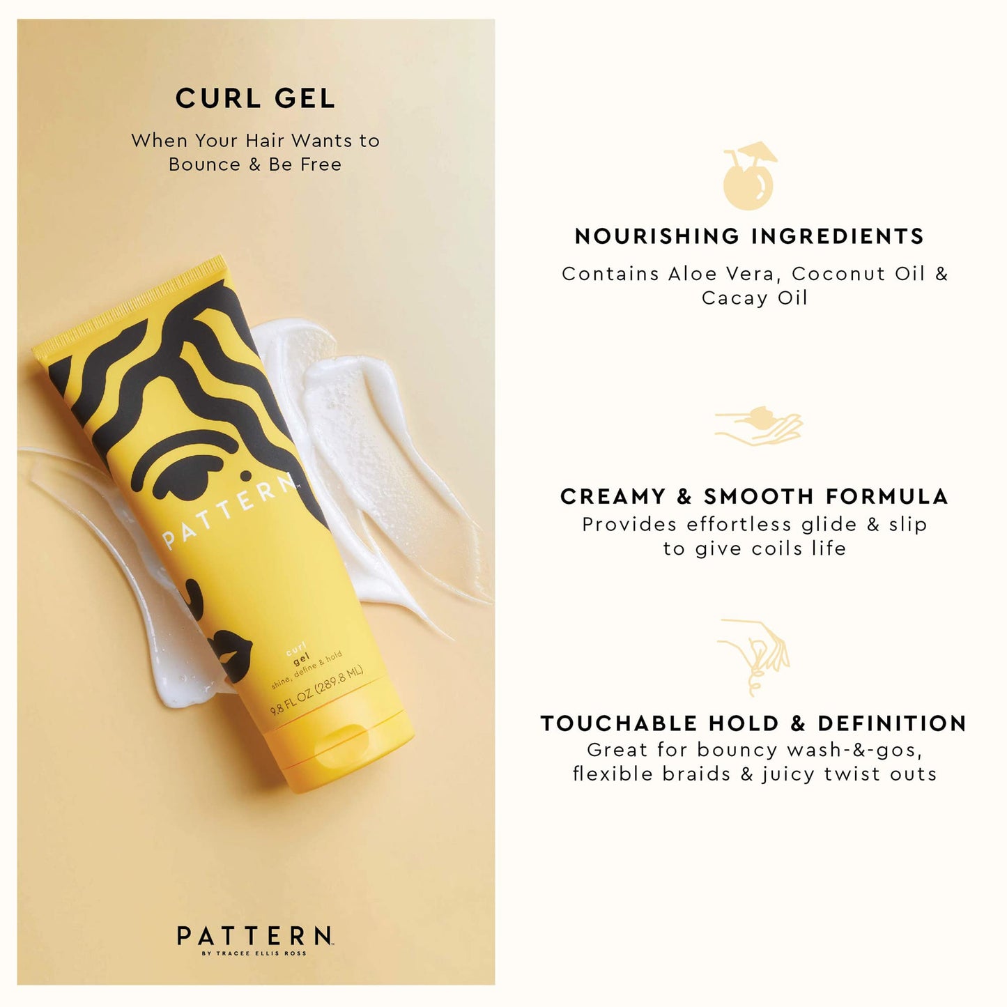 PATTERN Beauty by Tracee Ellis Ross Mini Curl Gel w Medium Hold w Aloe and Cacay Oil for Curly Hair, Travel Size Beauty & Personal Care PATTERN