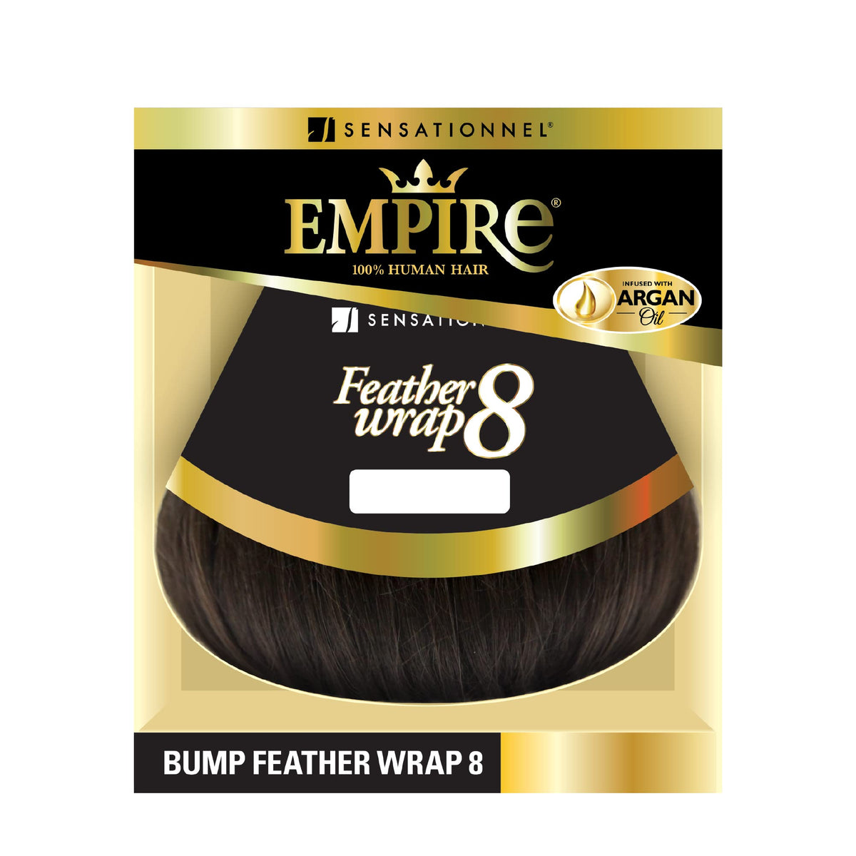 Sensationnel Empire Bump Weaving Hairextension-Feather Wrap 8in,1B OFFBLACK
