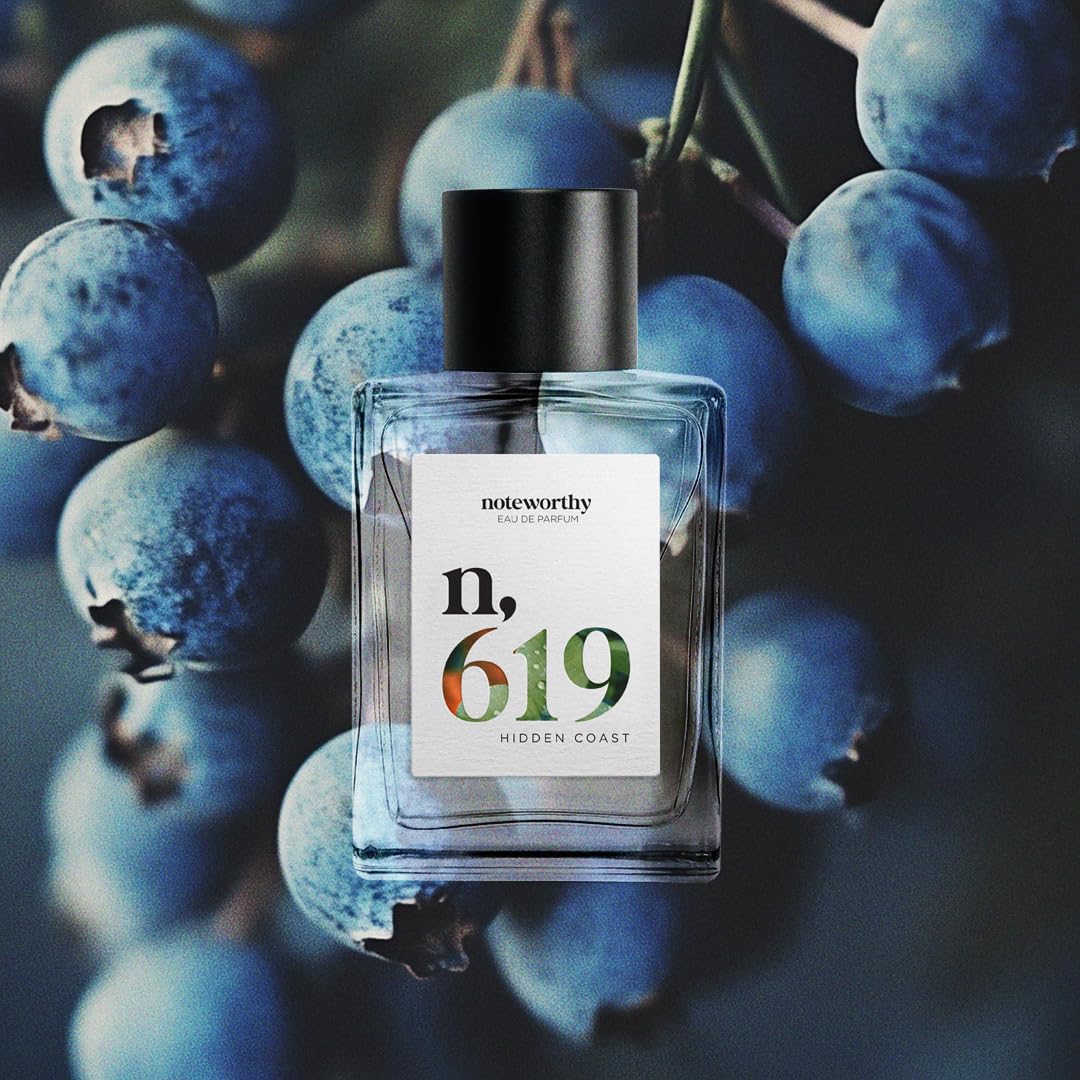 Noteworthy n,619 Hidden Coast Eau De Parfum - Juniper, Geranium, Suede | Warm Woody Amber Fragrance with Aromatic Citrus Notes for Any Occasion | Beauty & Personal Care Noteworthy