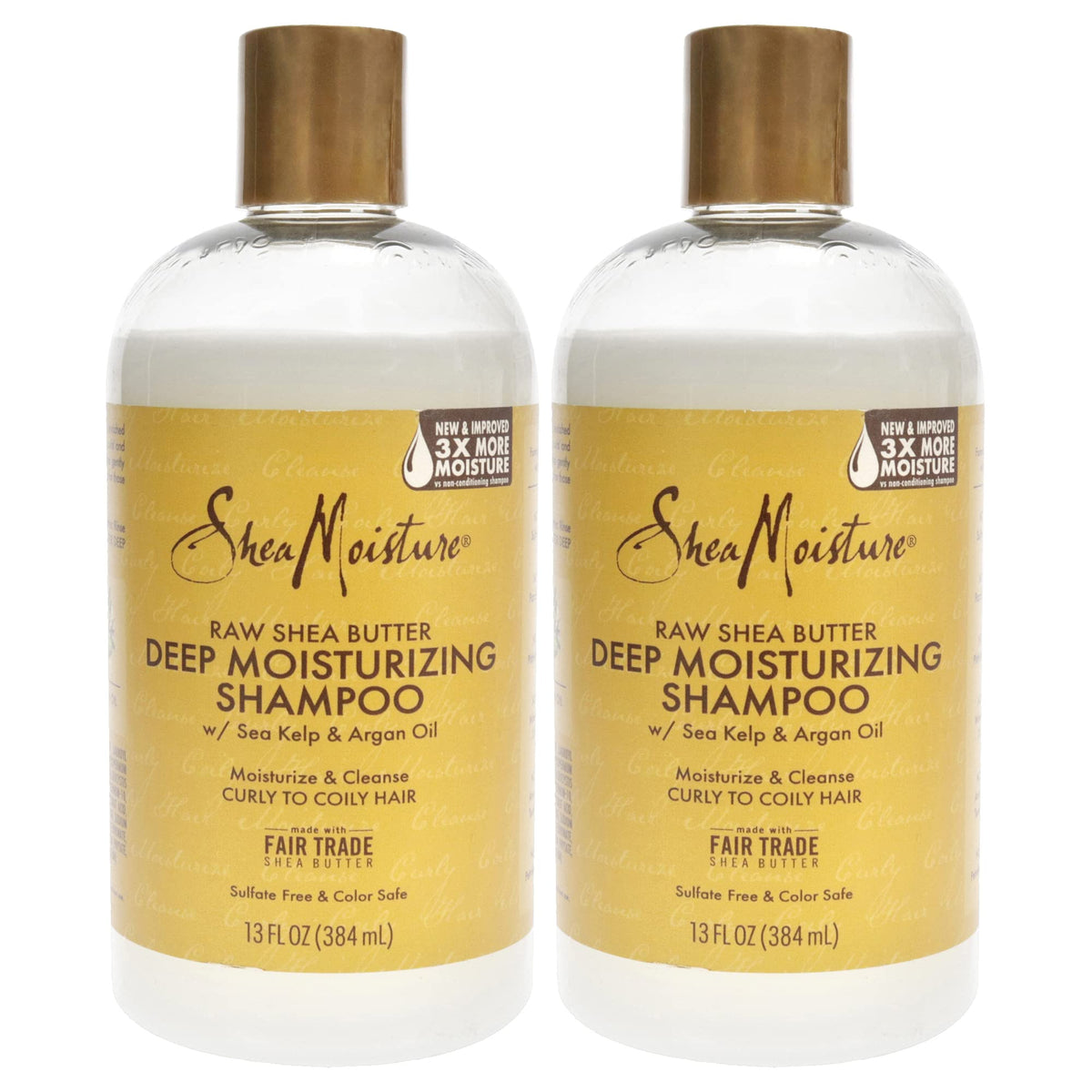 Shea Moisture Shampoo, Deep Moisturizing 2-Pack - Sulfate-Free Shampoo for Curly Hair Care, 13 Oz Ea