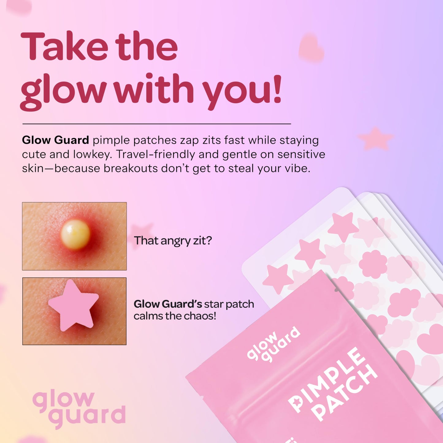 Glow Guard Pimple Patches with Hydrocolloid & Tea Tree Oil - Korean Skin Care, Dermatologist Tested - Absorbs Impurities, Reduces Redness - Vegan Beauty & Personal Care Glow Guard