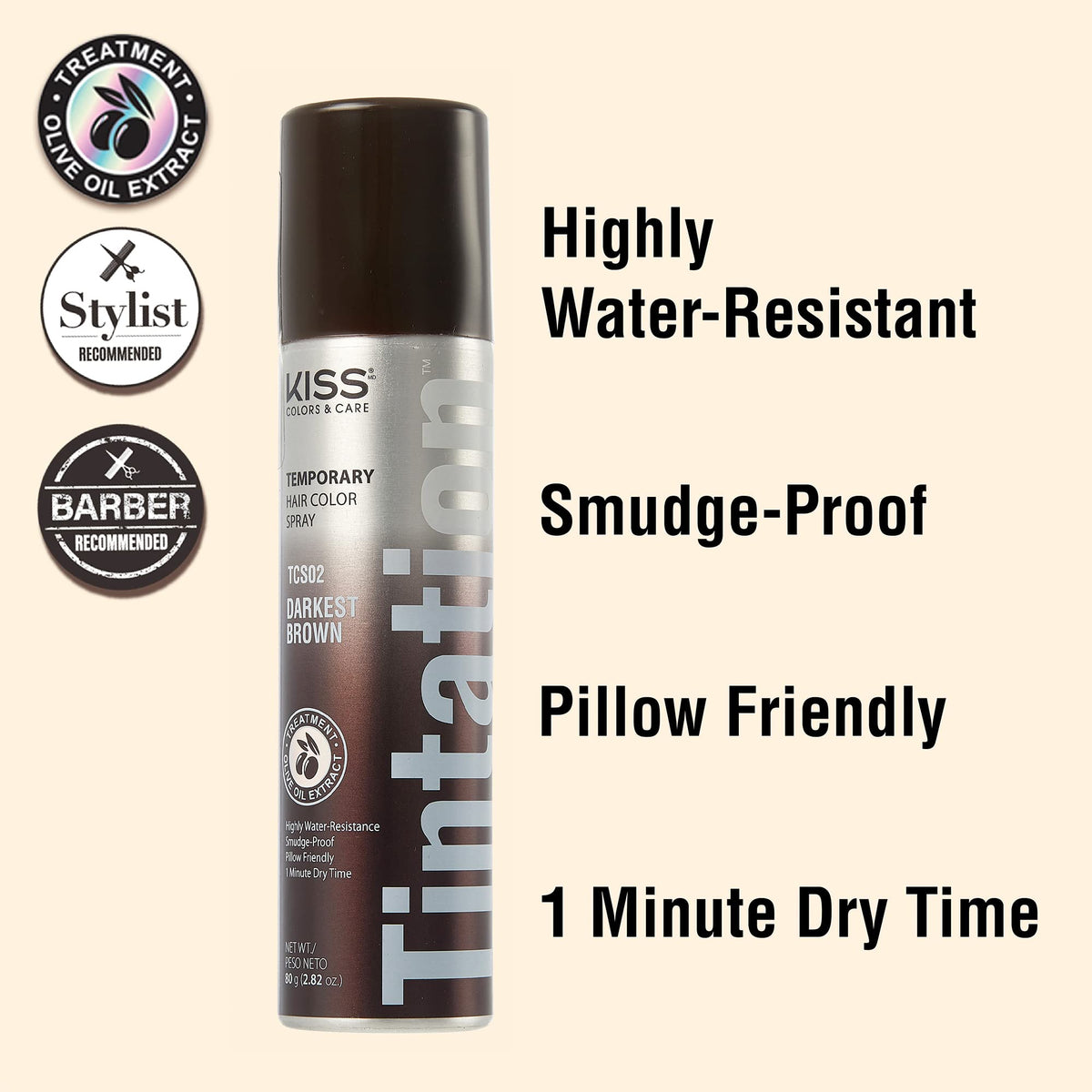 RED by Kiss Tintation Temporary Hair Color Spray, Instant Gray Root Cover Up, Water-Resistant, Smudge-Proof, Easy Wash Out, Hairline & Barber Beauty & Personal Care Red by Kiss