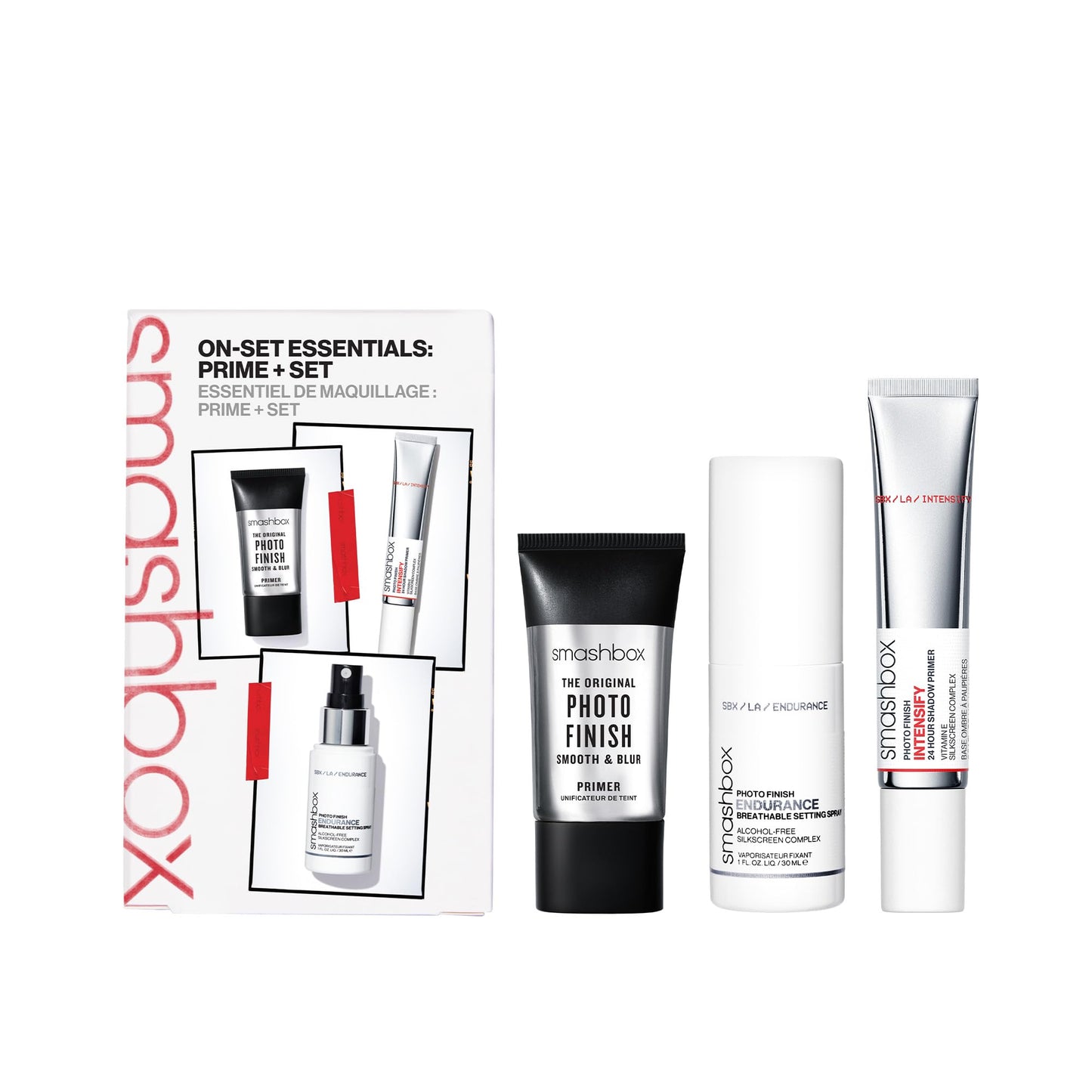 Smashbox On-Set Essentials: Prime + Set Makeup | Trio of Essentials Gift Set Including Primers + Setting Spray for On The Go Beauty & Personal Care Smashbox