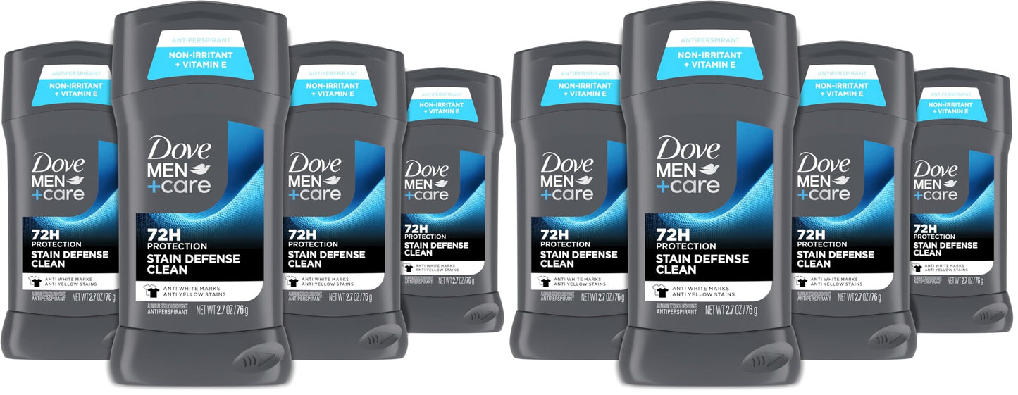 Dove Men+Care Deodorant Stick Stain Defense Clean for Men,Anti-white Marks & Anti-yellow Stains with 72-hour Sweat and Odor Protection 2.7 oz,(Pack Beauty and Personal Care DOVE MEN + CARE Default Title