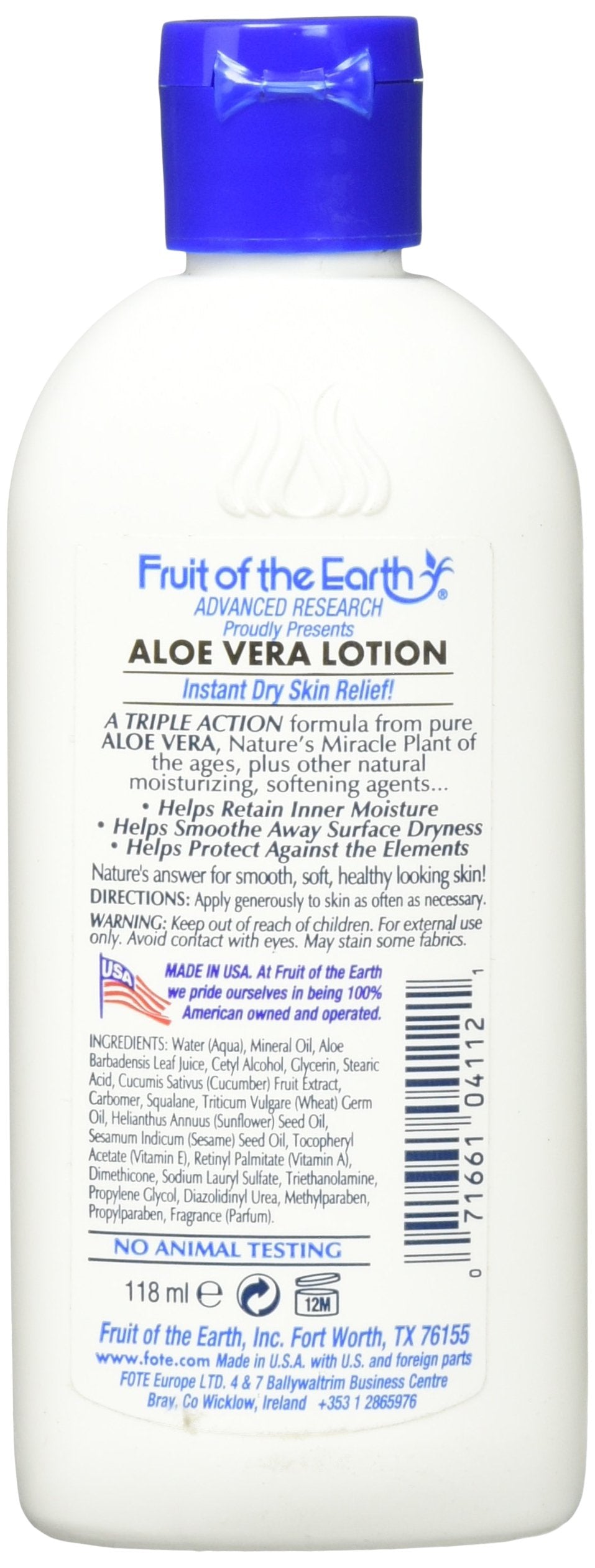Fruit of the Earth Aloe Vera Lot, 4 oz. Beauty & Personal Care Fruit of the Earth