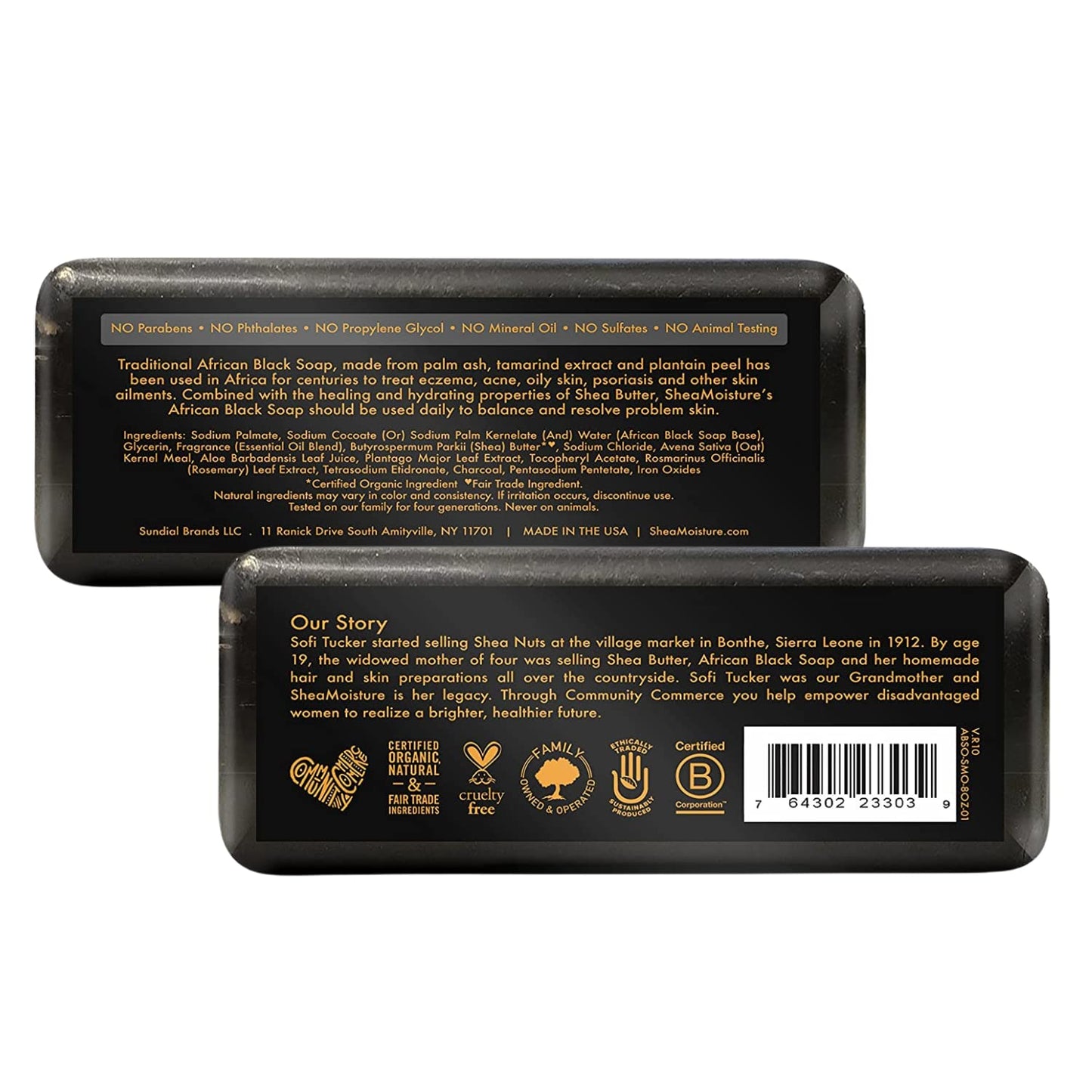 SheaMoisture Bar Soap 6 Count for Troubled Skin African Black Soap Cleanser with Shea Butter 8 oz Beauty & Personal Care Shea Moisture