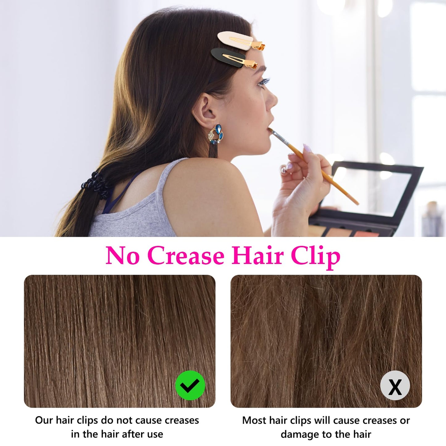 D 6 Pcs Creaseless Hair Clips for Makeup & Styling Beauty and Personal Care D