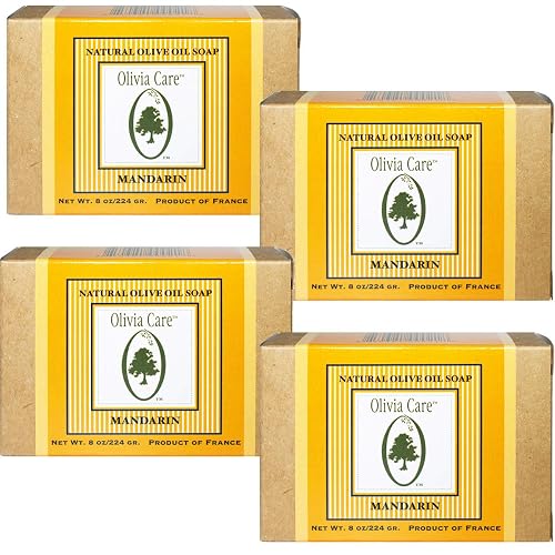 Olivia Care Premium Mandarin Bath & Body Bar Soap Organic, Vegan & Natural Olive Oil Repairs, Hydrates, Moisturizes & Deep Cleans Vitamin C Good Beauty & Personal Care Olivia Care